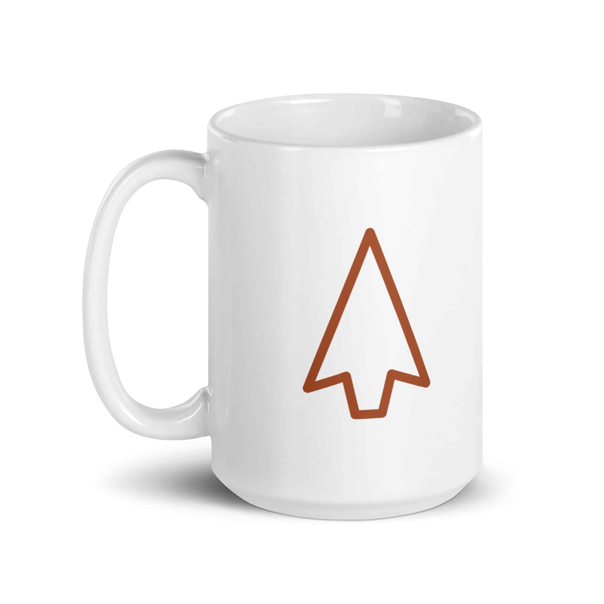 Terracotta Open Arrowhead White Ceramic Coffee Mug