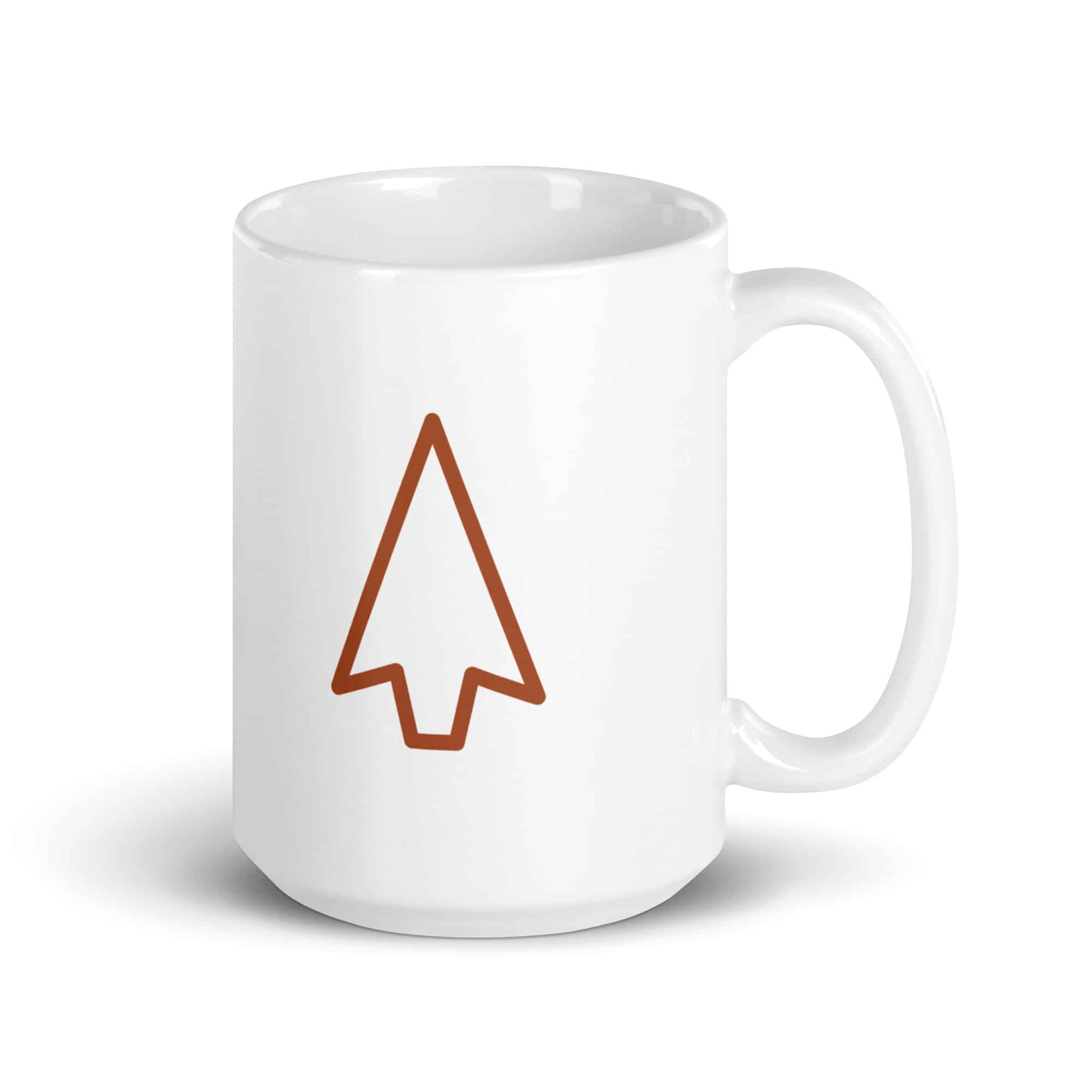 Terracotta Open Arrowhead White Ceramic Coffee Mug