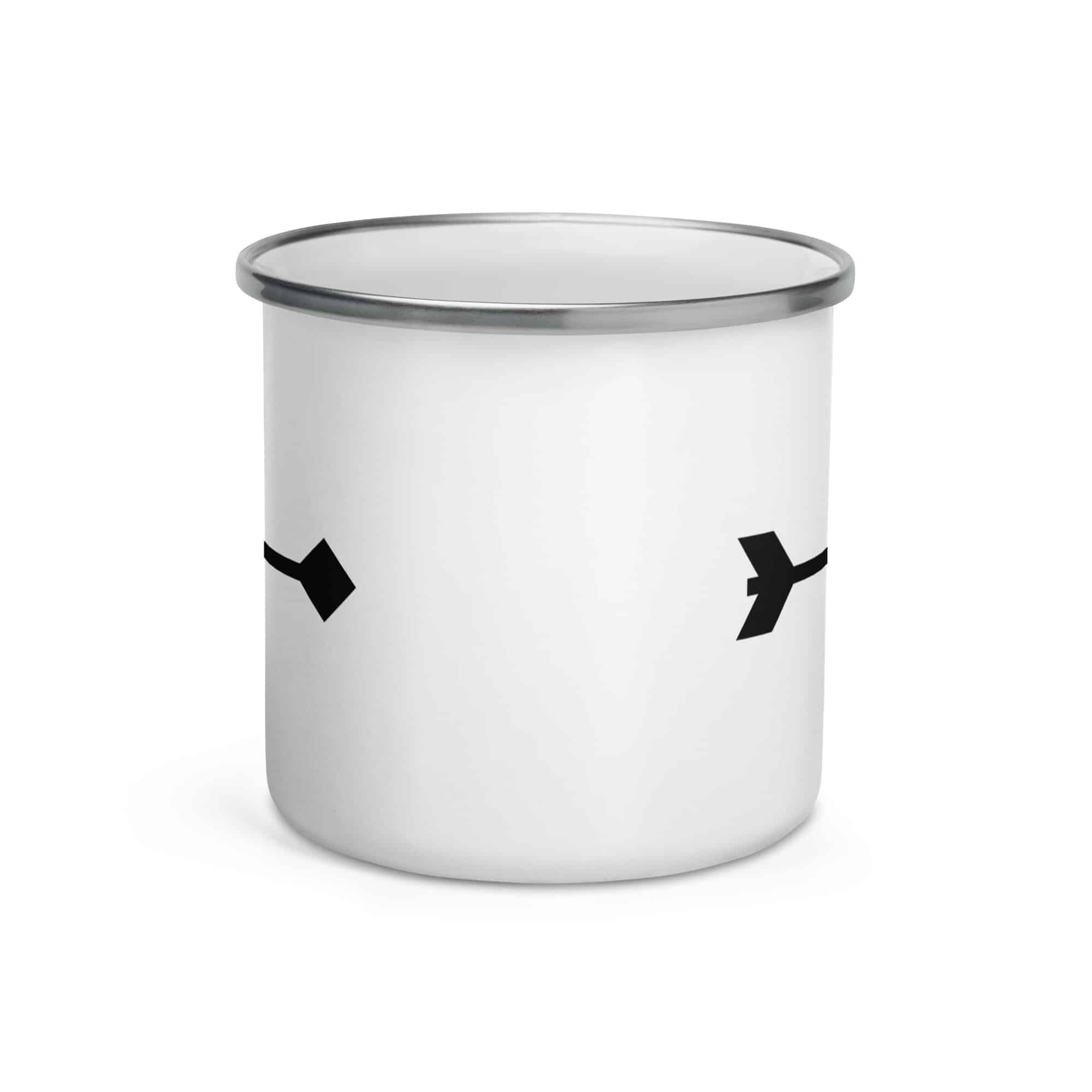 Black Feather Shaft Arrow Enamel Camp Mug