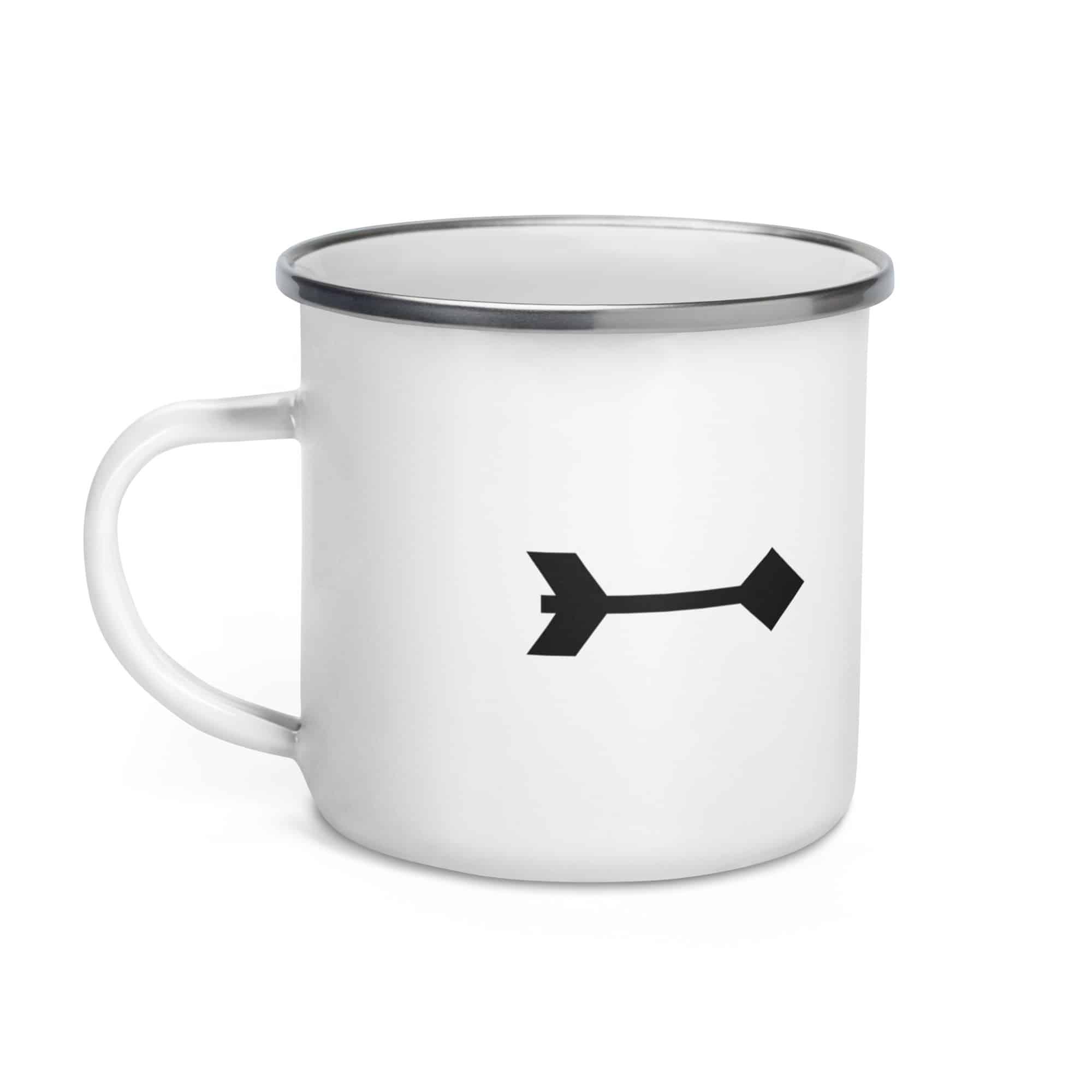 Black Feather Shaft Arrow Enamel Camp Mug