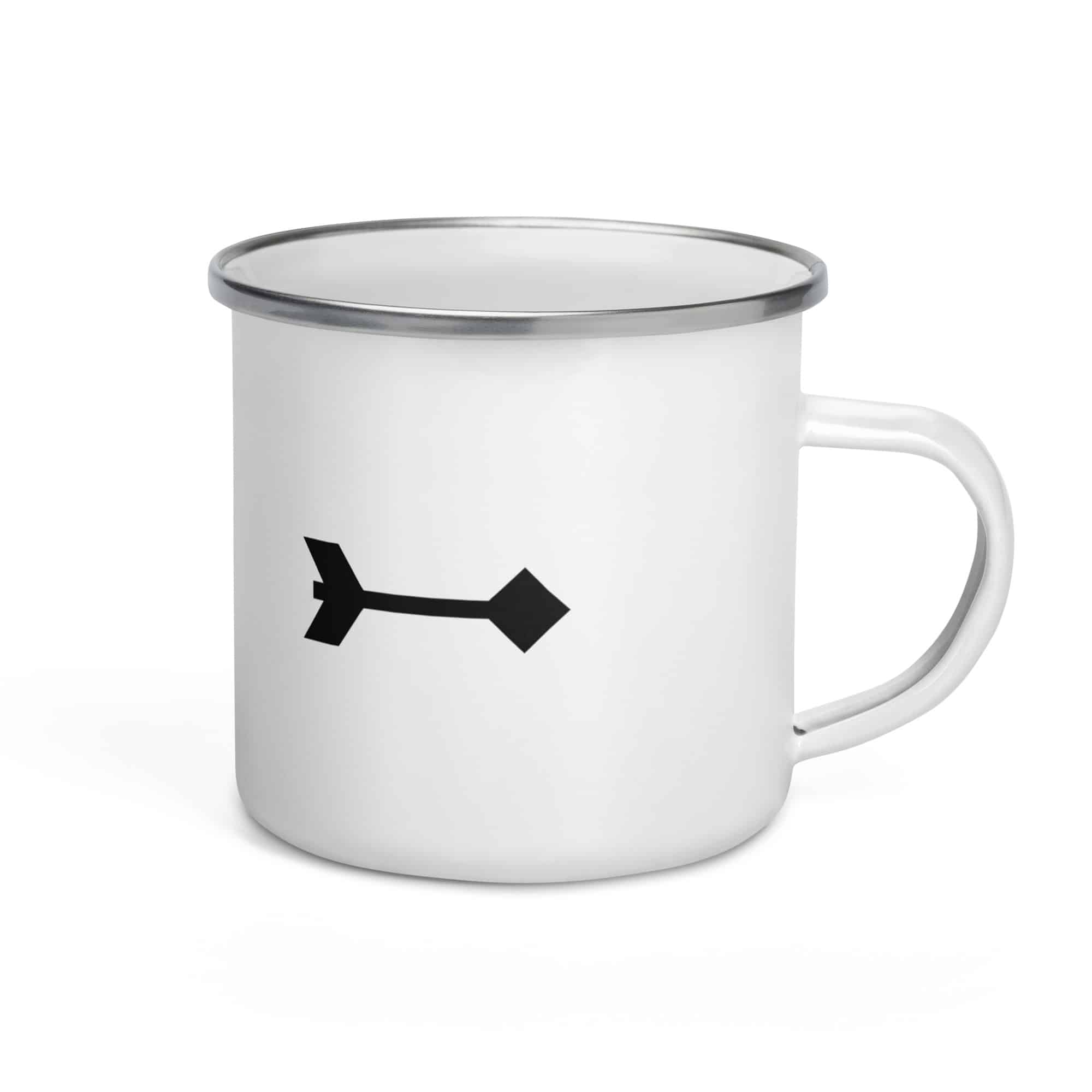 Black Feather Shaft Arrow Enamel Camp Mug