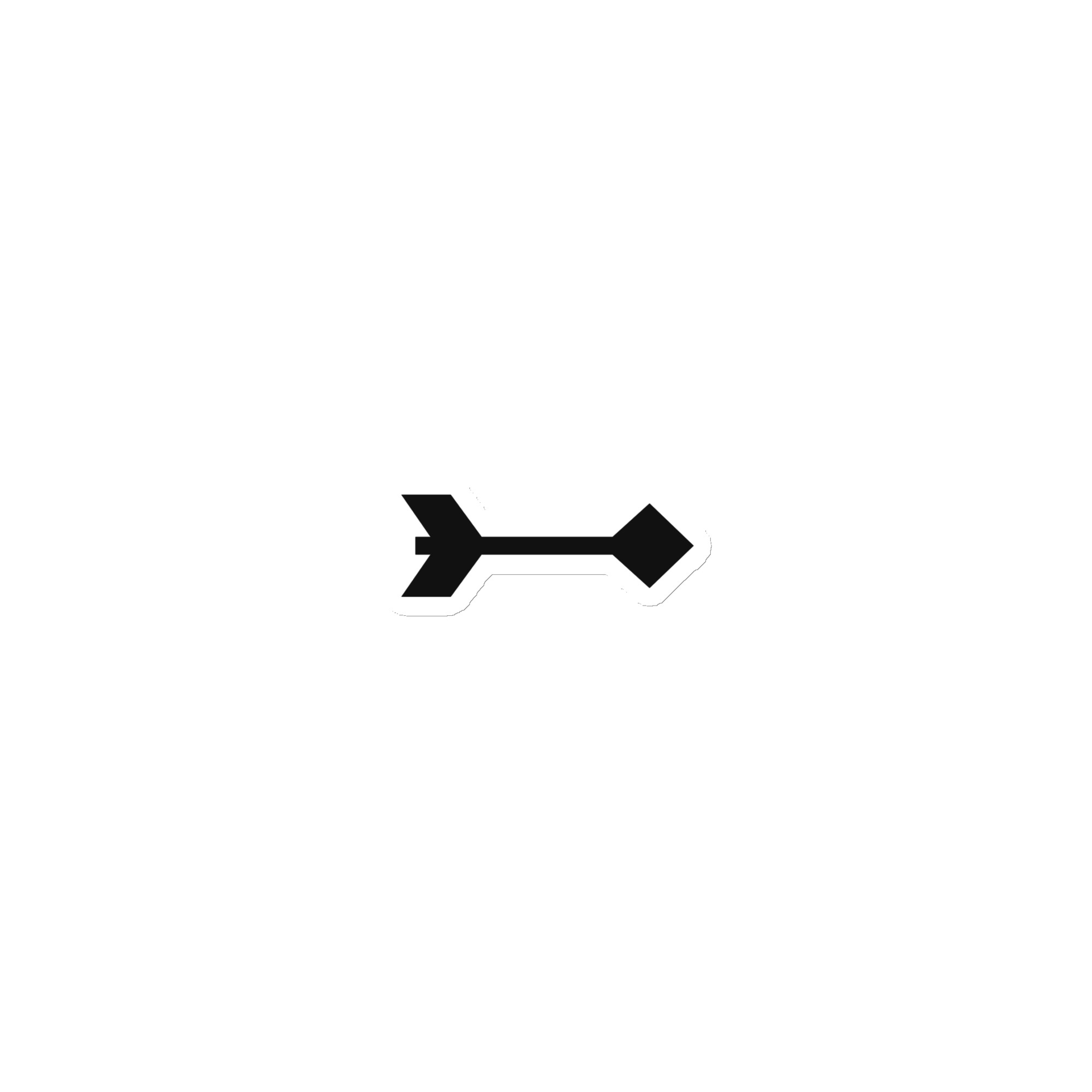Black Feather Shaft Arrow Die-Cut Magnet