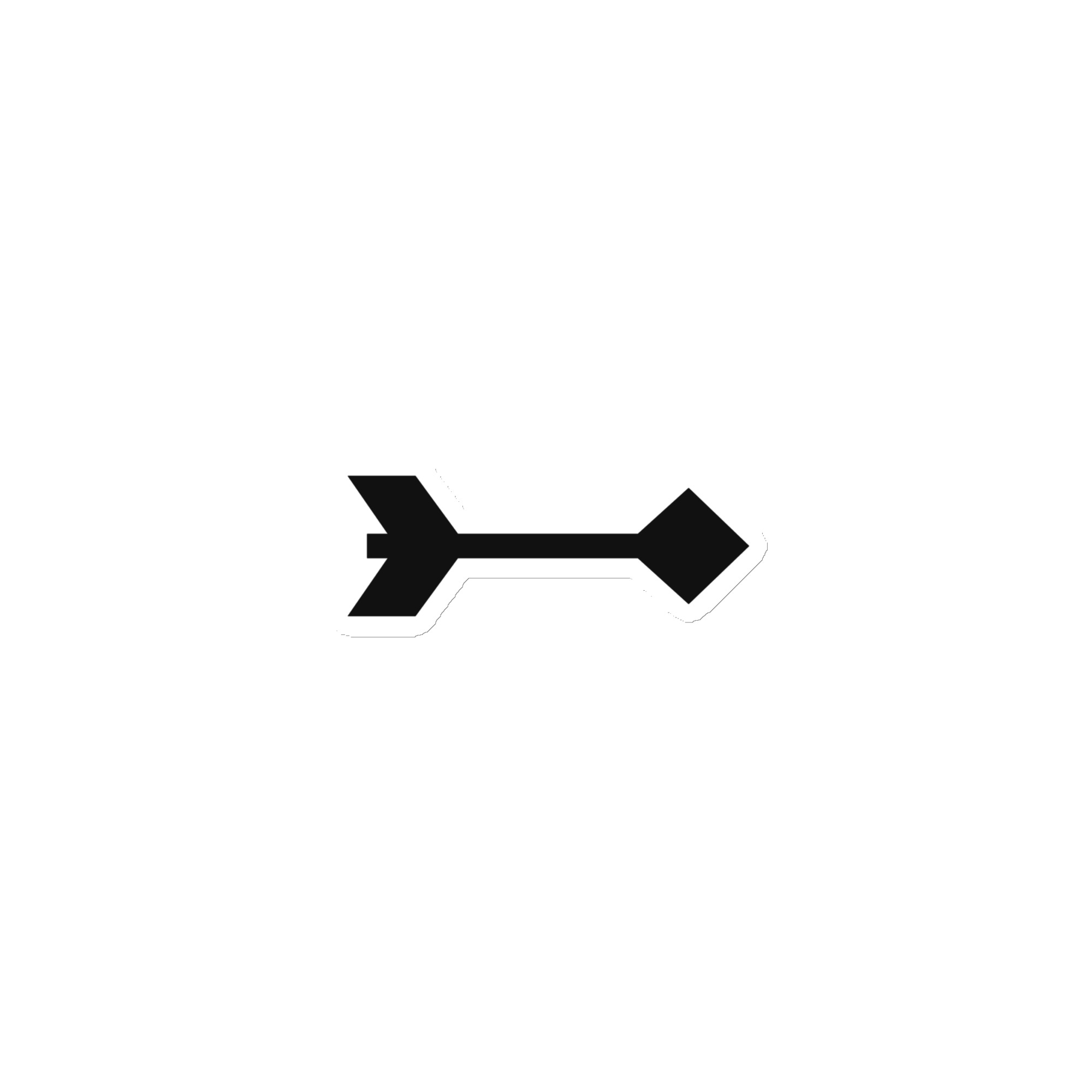 Black Feather Shaft Arrow Die-Cut Magnet