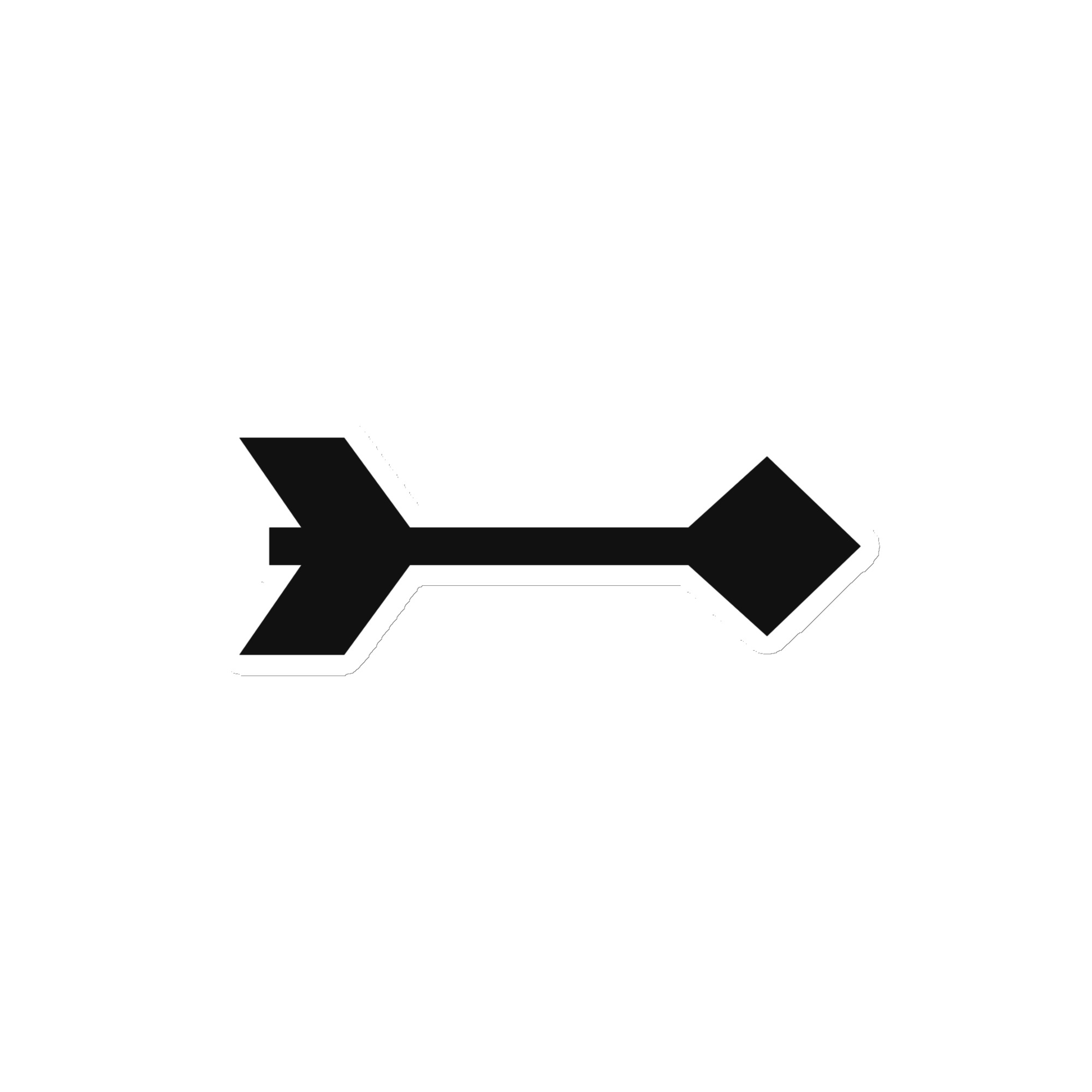 Black Feather Shaft Arrow Die-Cut Magnet