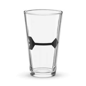 04 Feather Shaft Arrow Black Pint Glass - 16 oz - Main