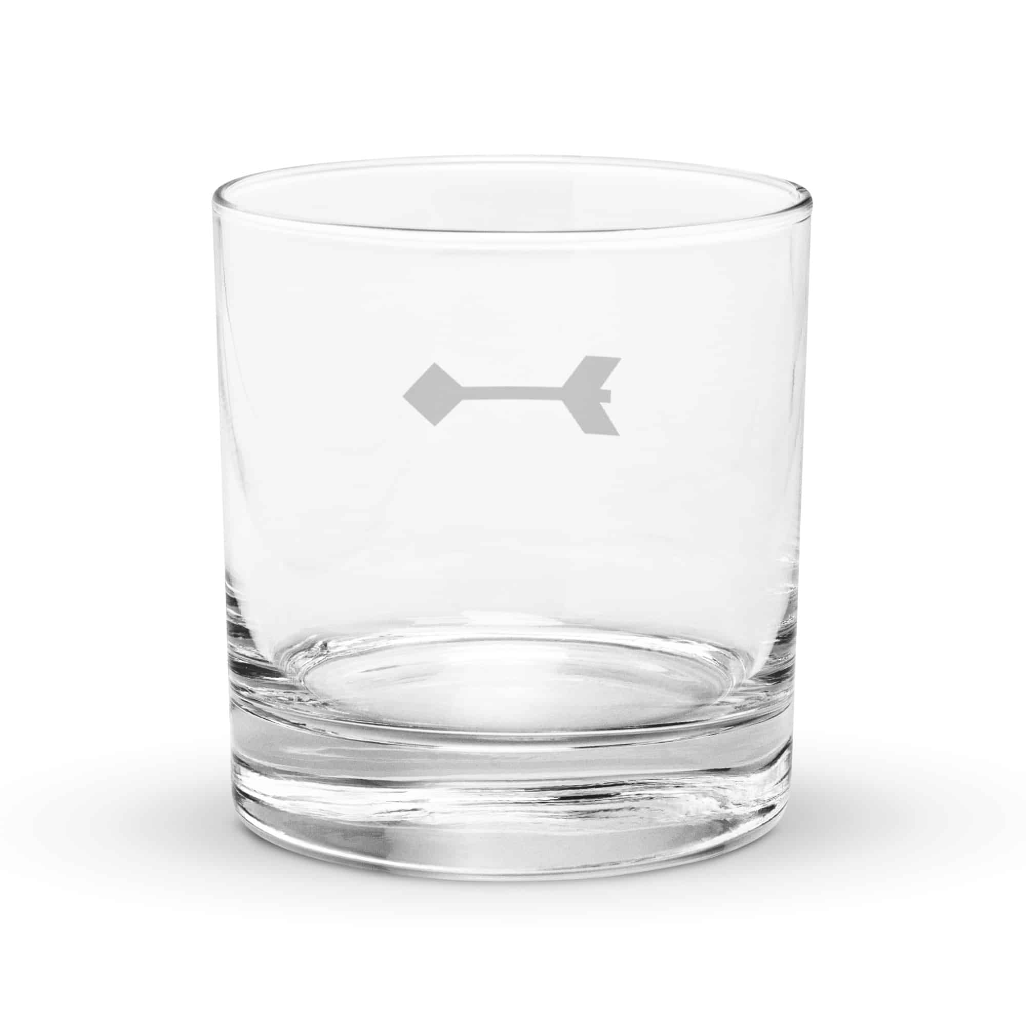 Black Feather Shaft Arrow Rocks Glass