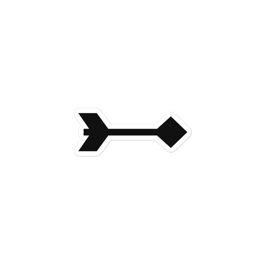 Black Feather Shaft Arrow Vinyl Sticker
