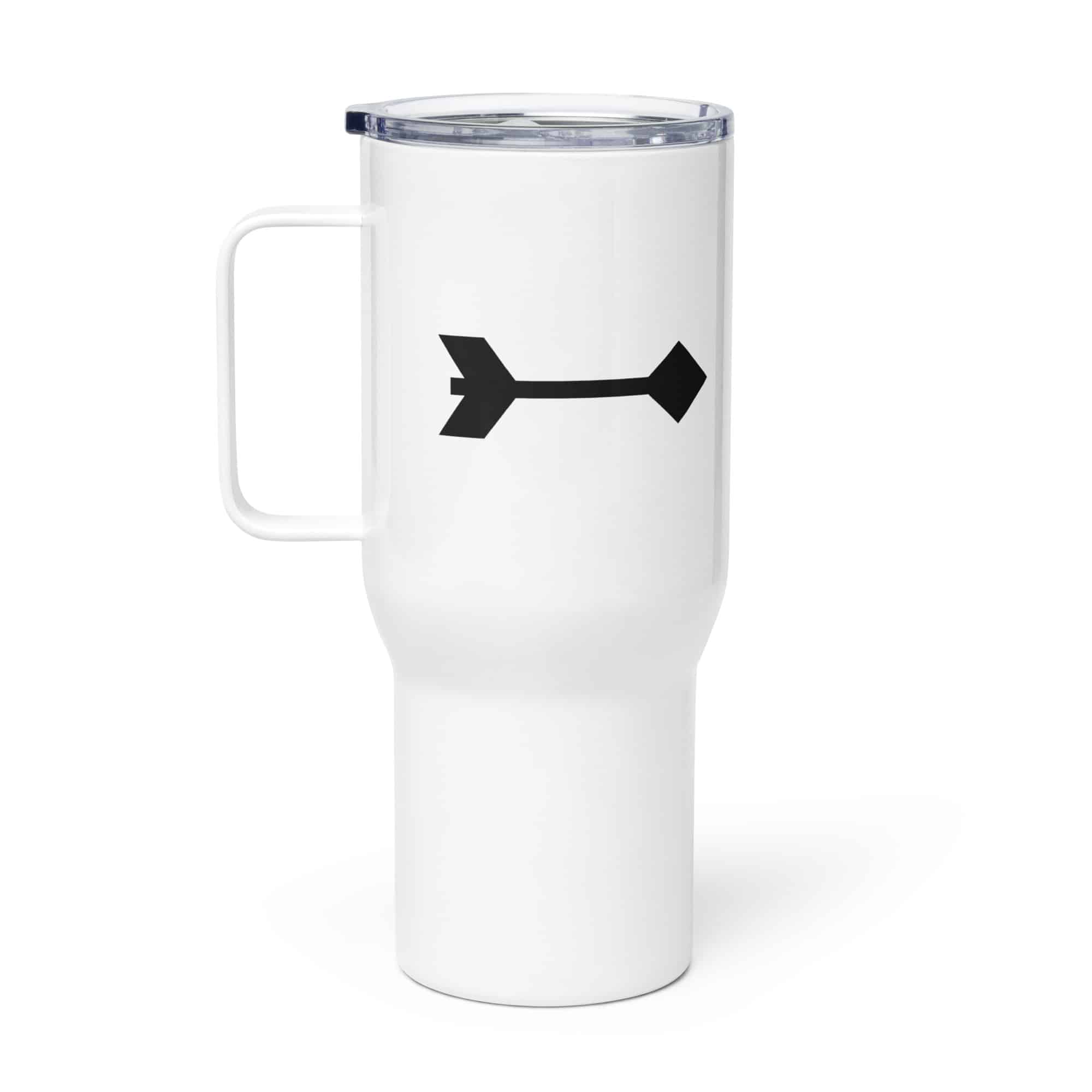 Black Feather Shaft Arrow Travel Mug