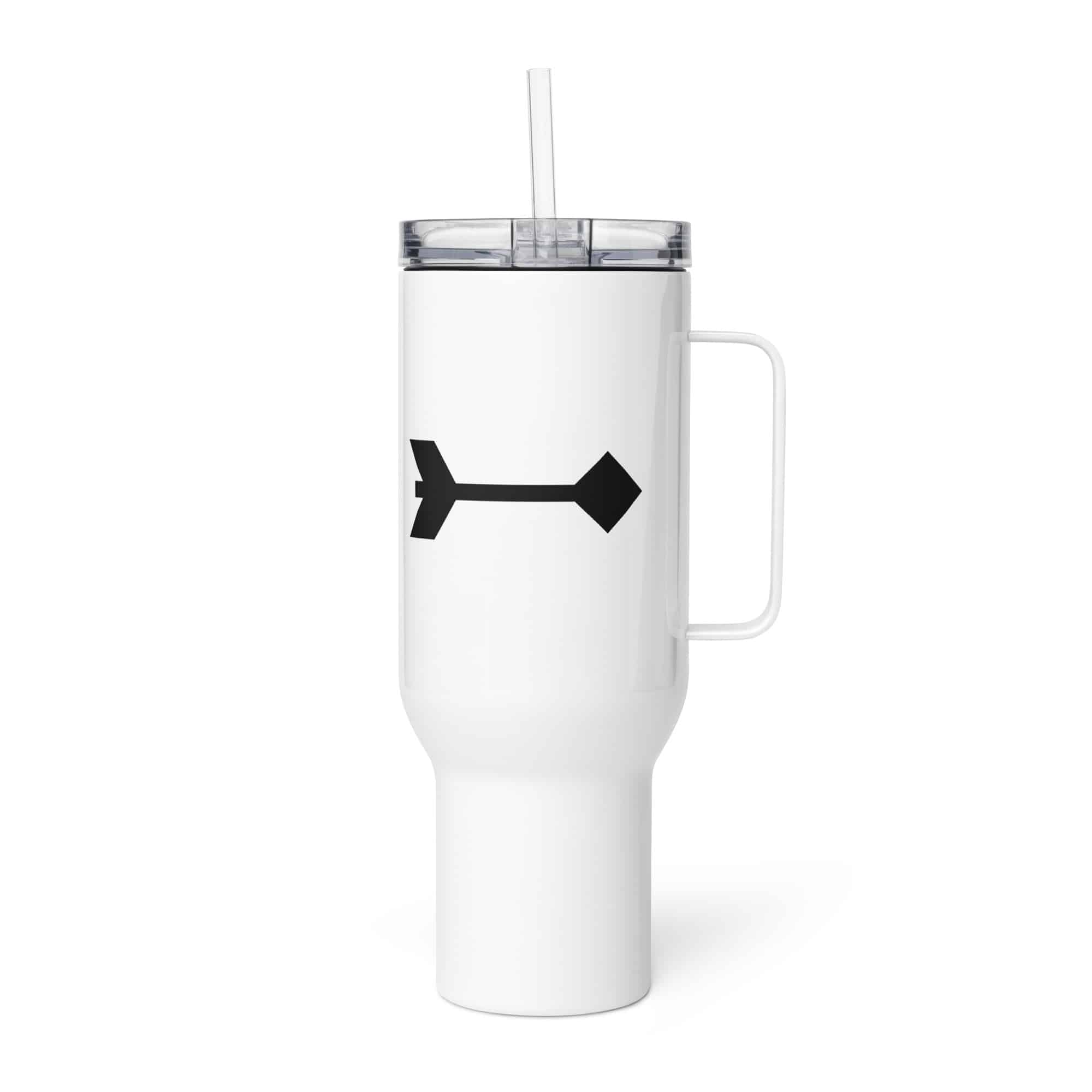 Black Feather Shaft Arrow Travel Mug