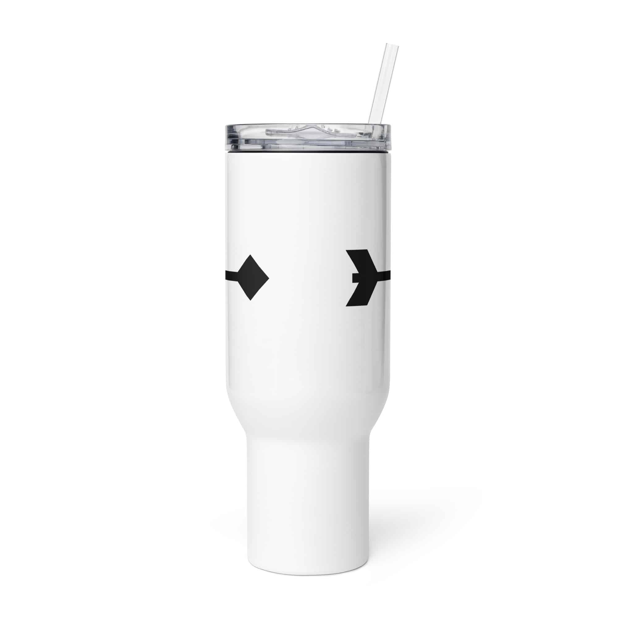 Black Feather Shaft Arrow Travel Mug