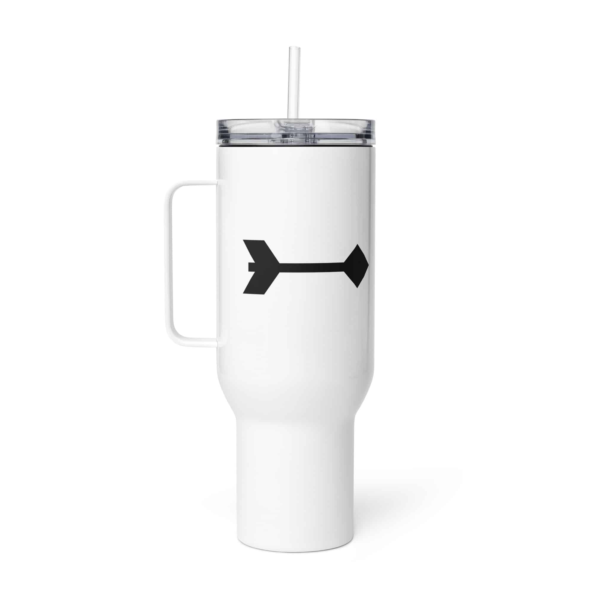 Black Feather Shaft Arrow Travel Mug