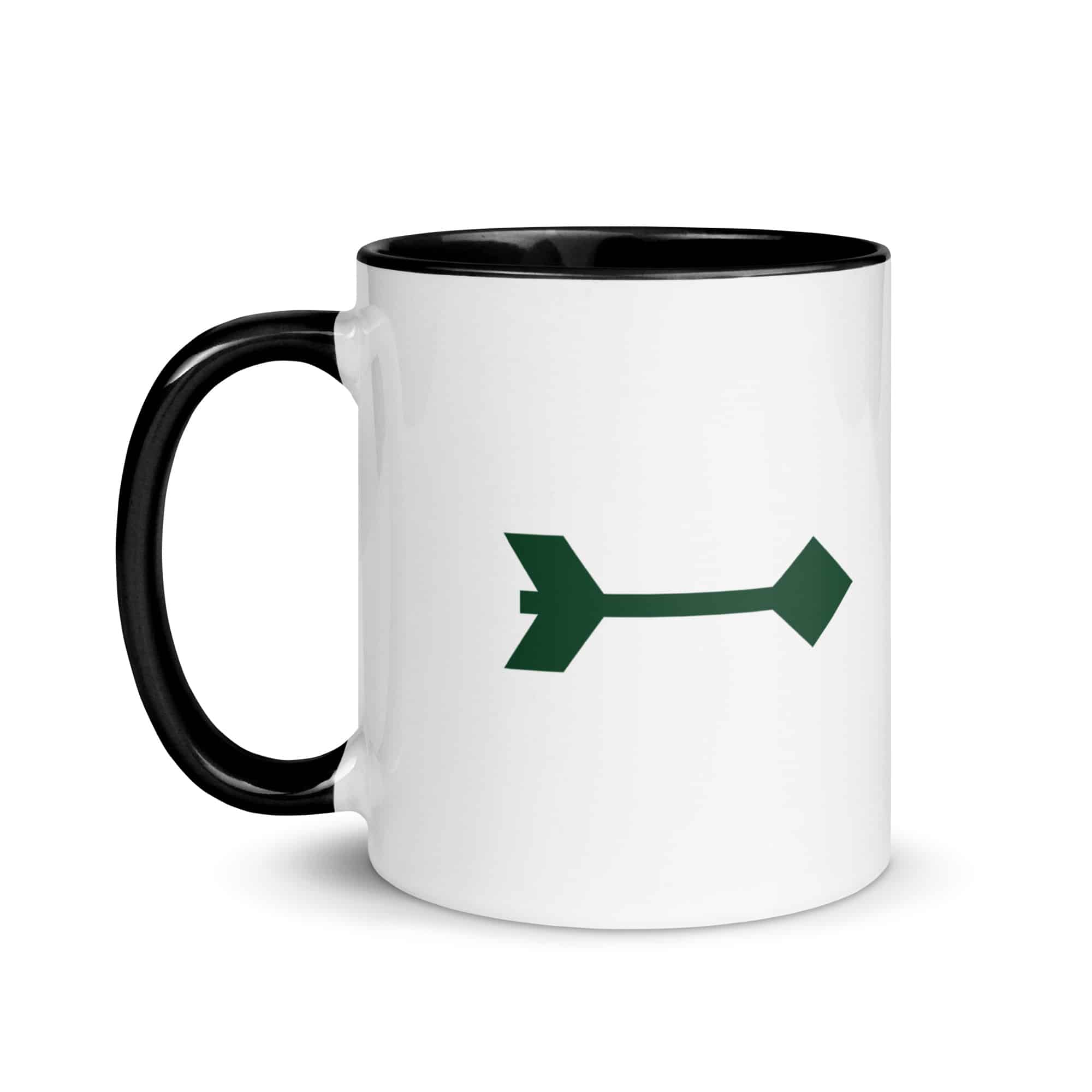 Forest Green Feather Shaft Arrow Color Inside Mug