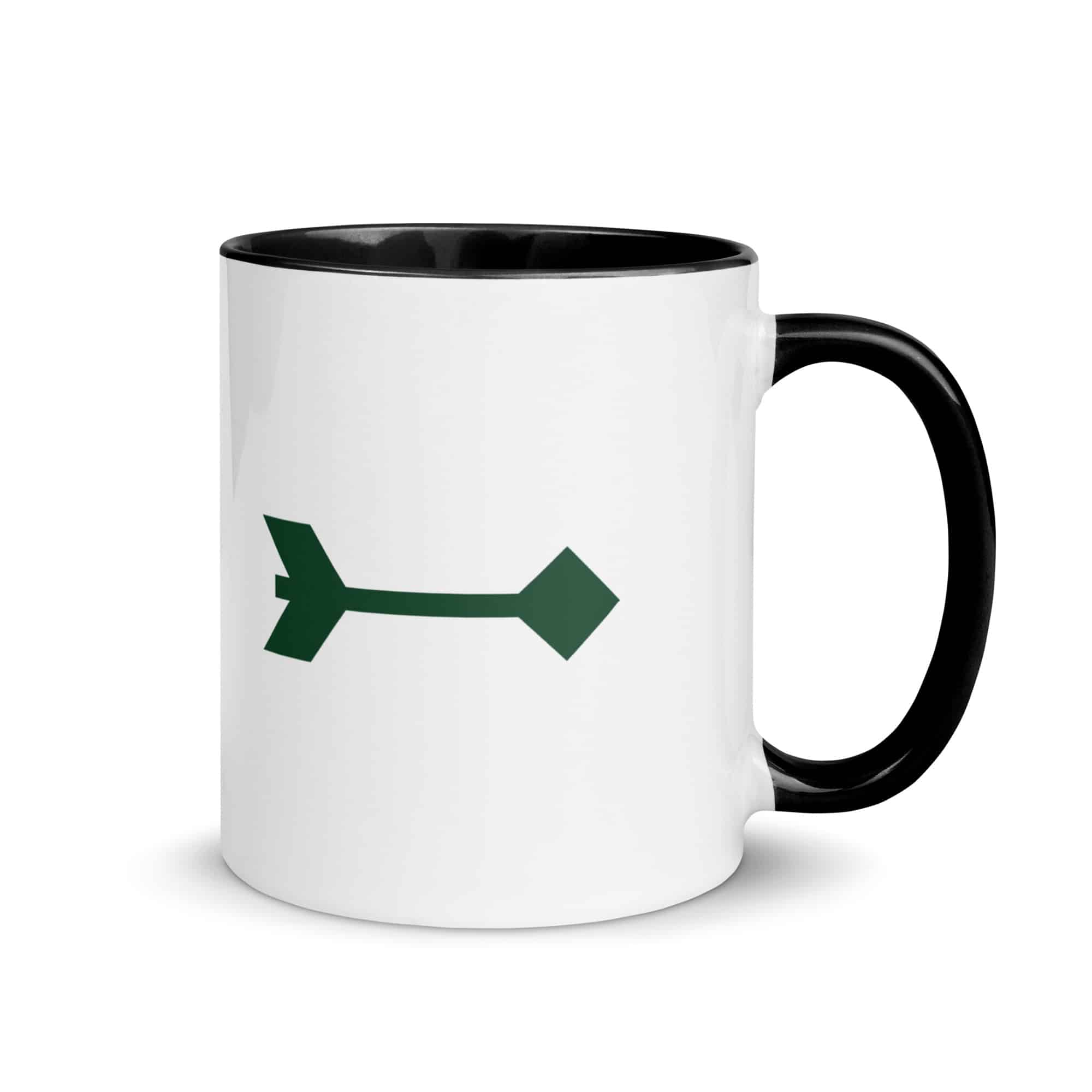 Forest Green Feather Shaft Arrow Color Inside Mug