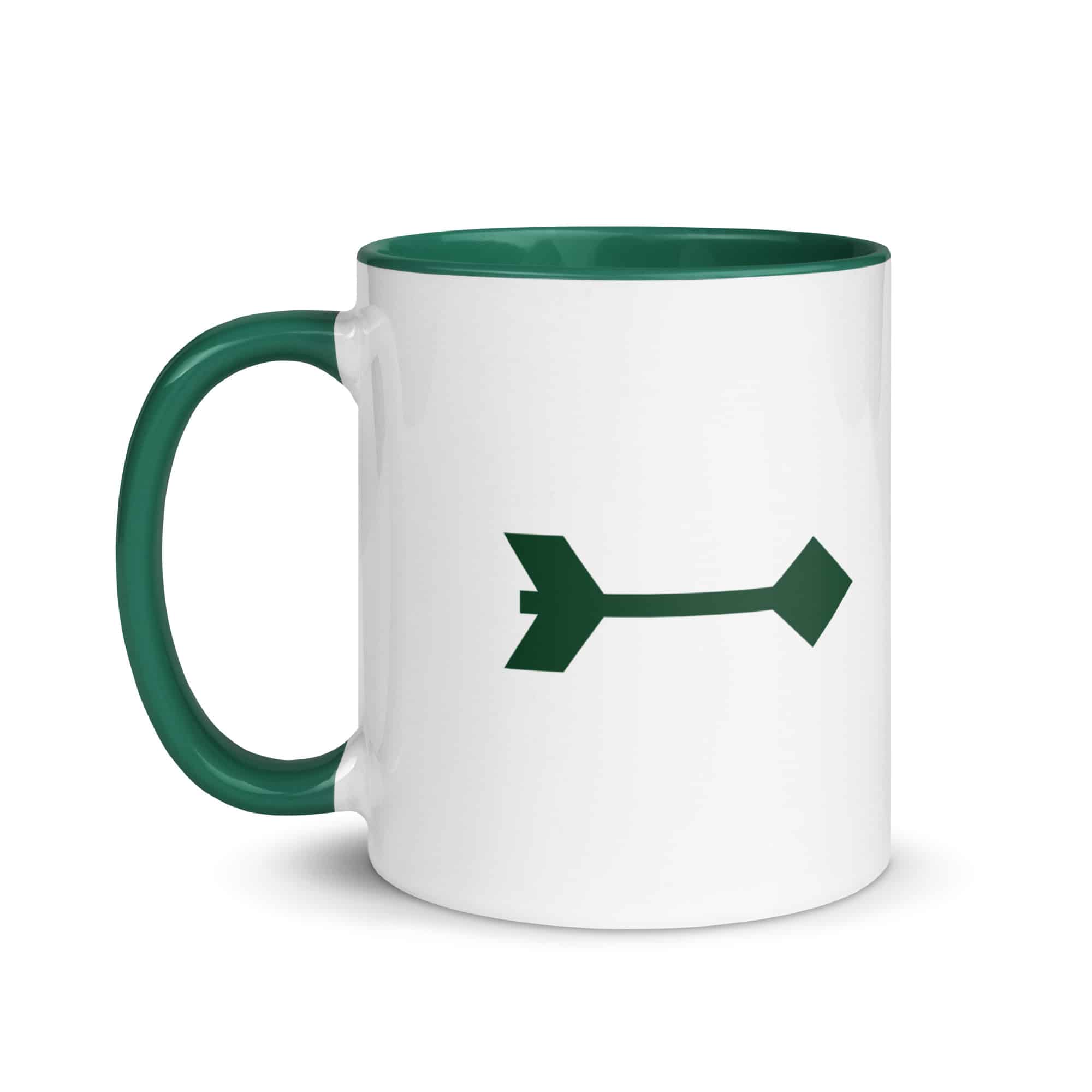 Forest Green Feather Shaft Arrow Color Inside Mug