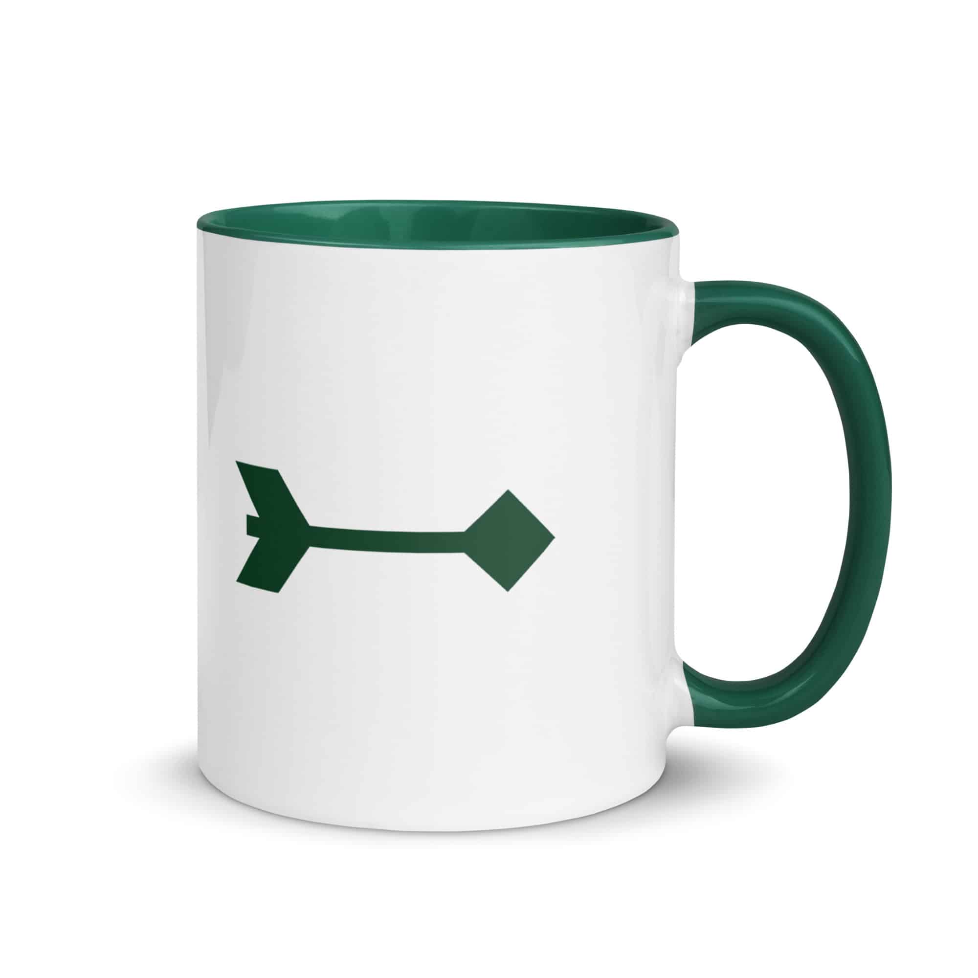 Forest Green Feather Shaft Arrow Color Inside Mug