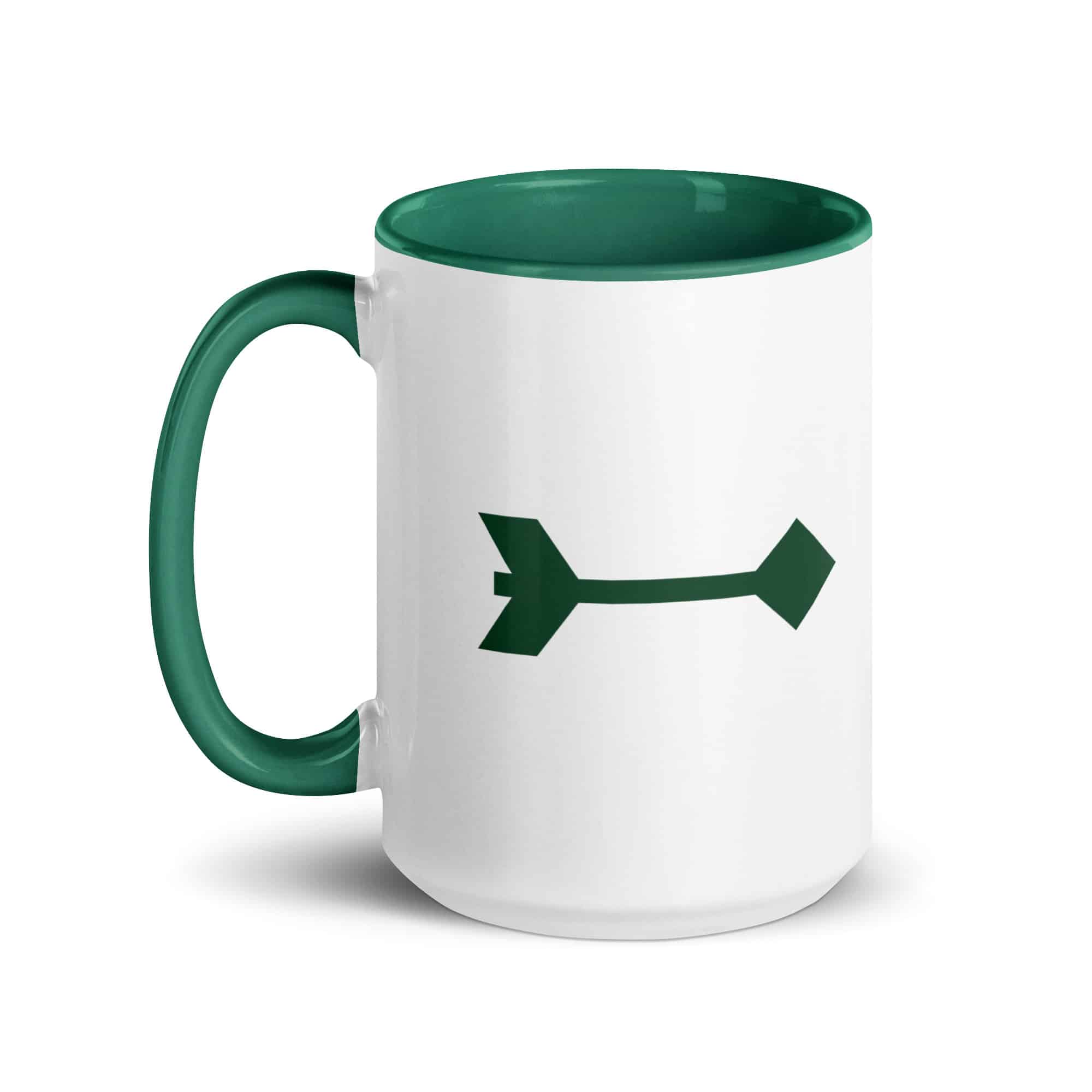 Forest Green Feather Shaft Arrow Color Inside Mug