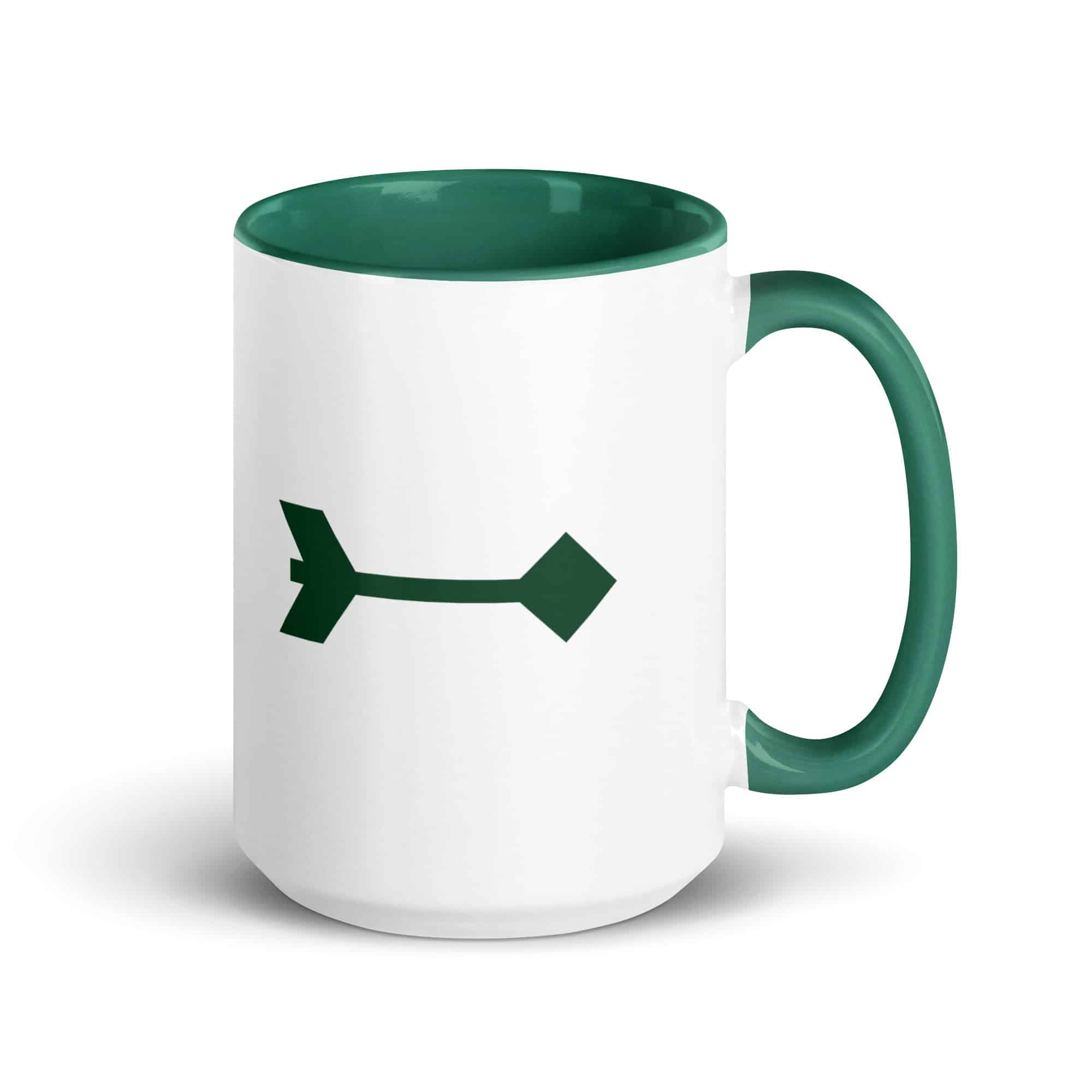 Forest Green Feather Shaft Arrow Color Inside Mug