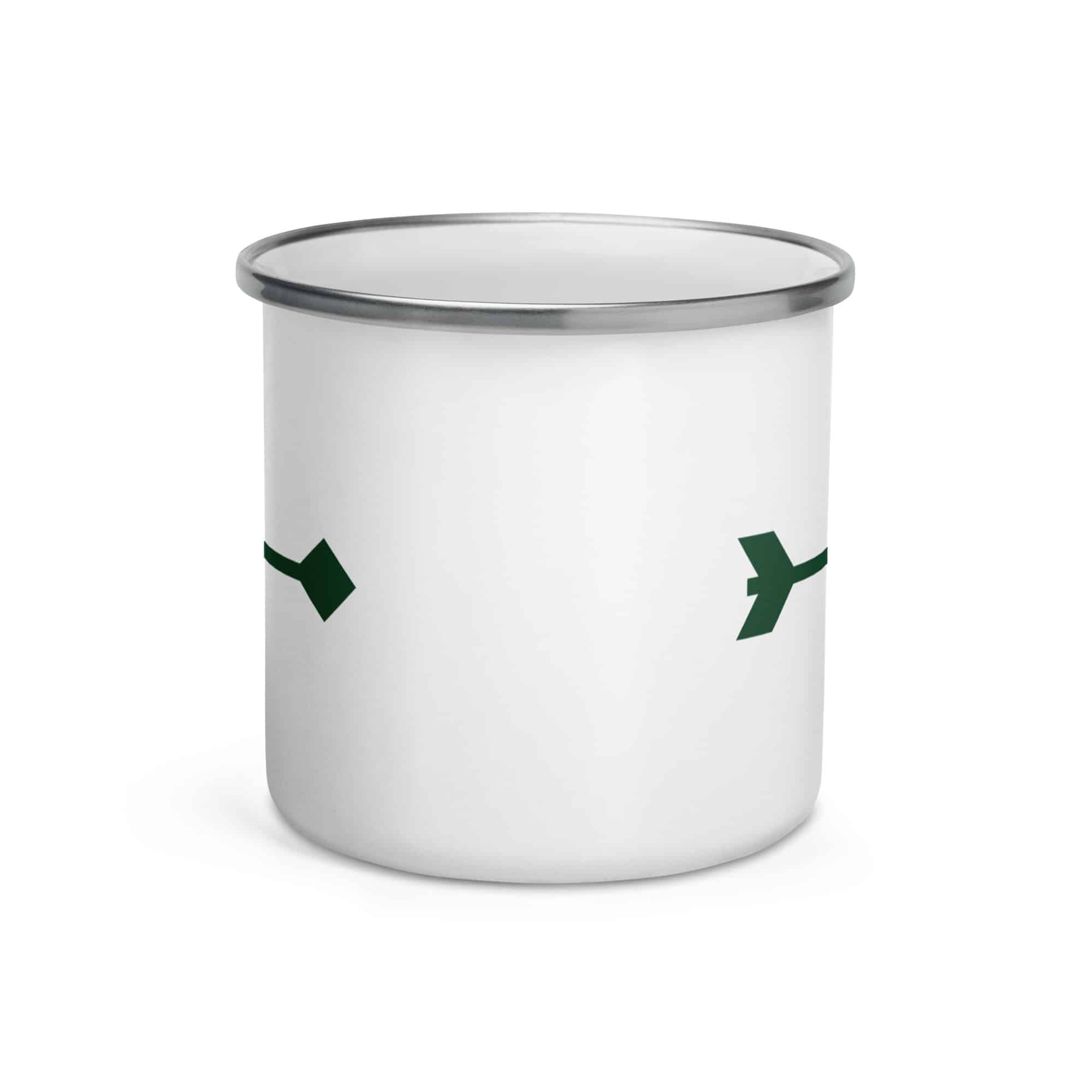 Forest Green Feather Shaft Arrow Enamel Camp Mug