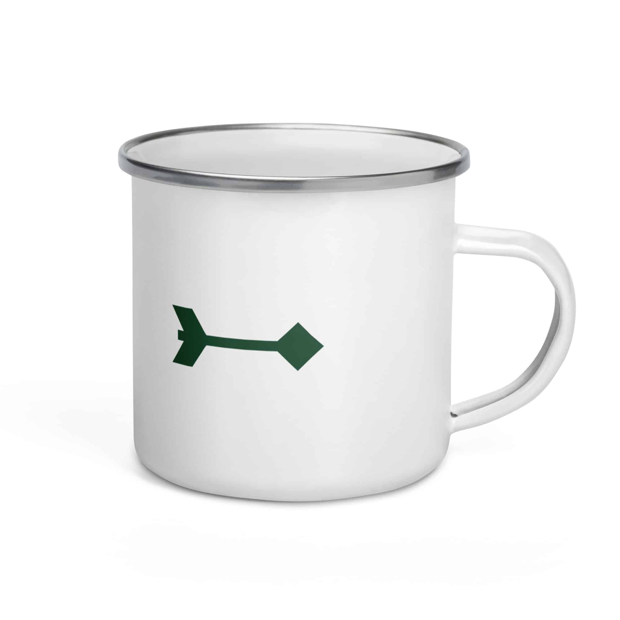 Forest Green Feather Shaft Arrow Enamel Camp Mug