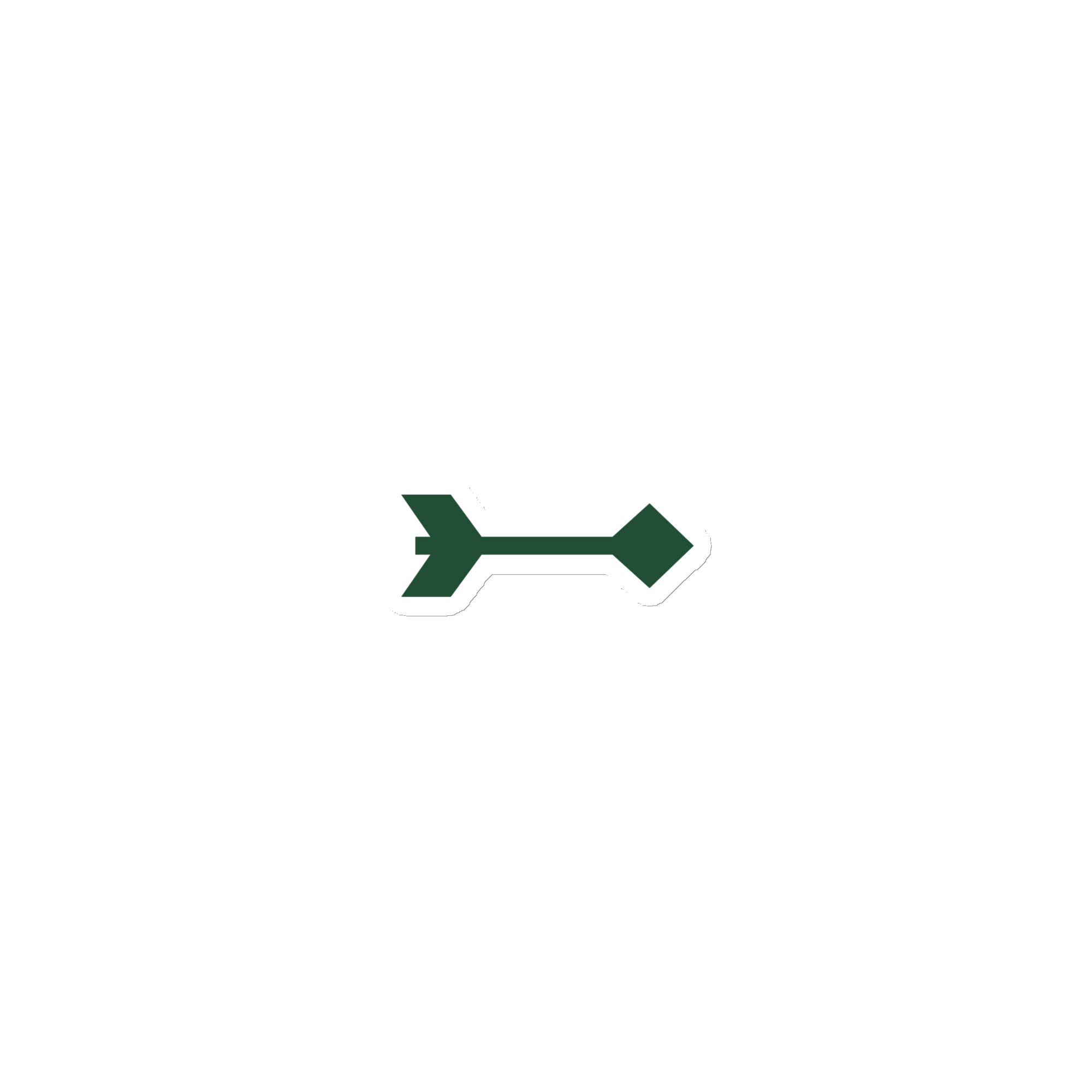 Forest Green Feather Shaft Arrow Die-Cut Magnet