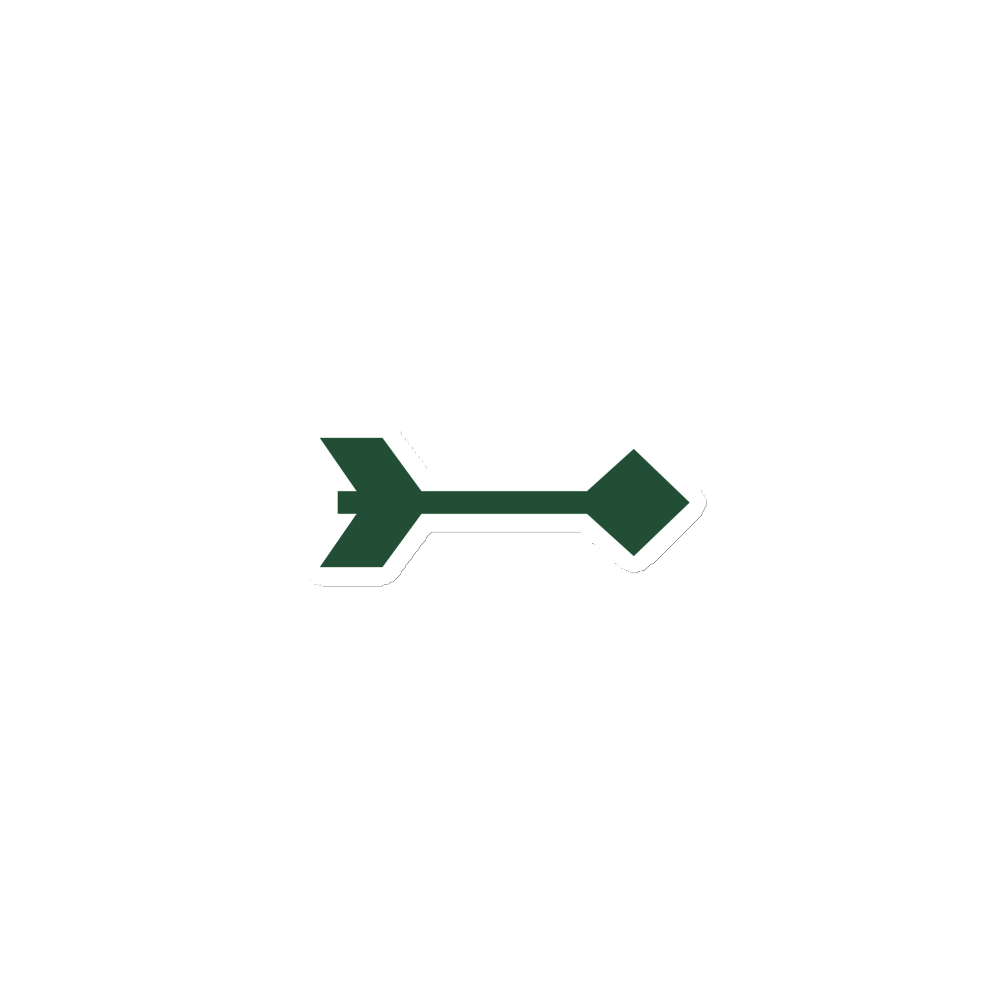 Forest Green Feather Shaft Arrow Die-Cut Magnet