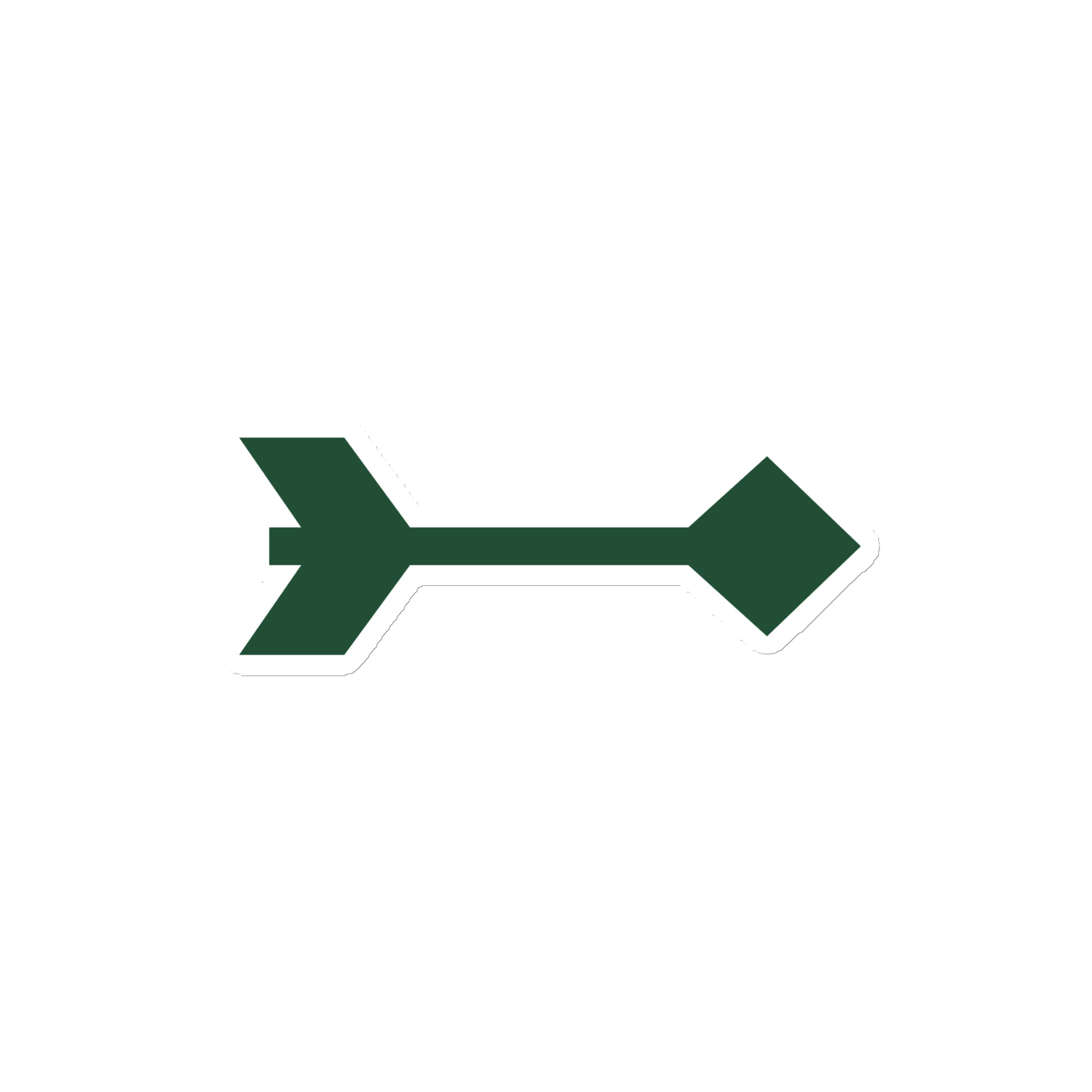 Forest Green Feather Shaft Arrow Die-Cut Magnet