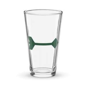 04 Feather Shaft Arrow Forest Green Pint Glass - 16 oz - Main