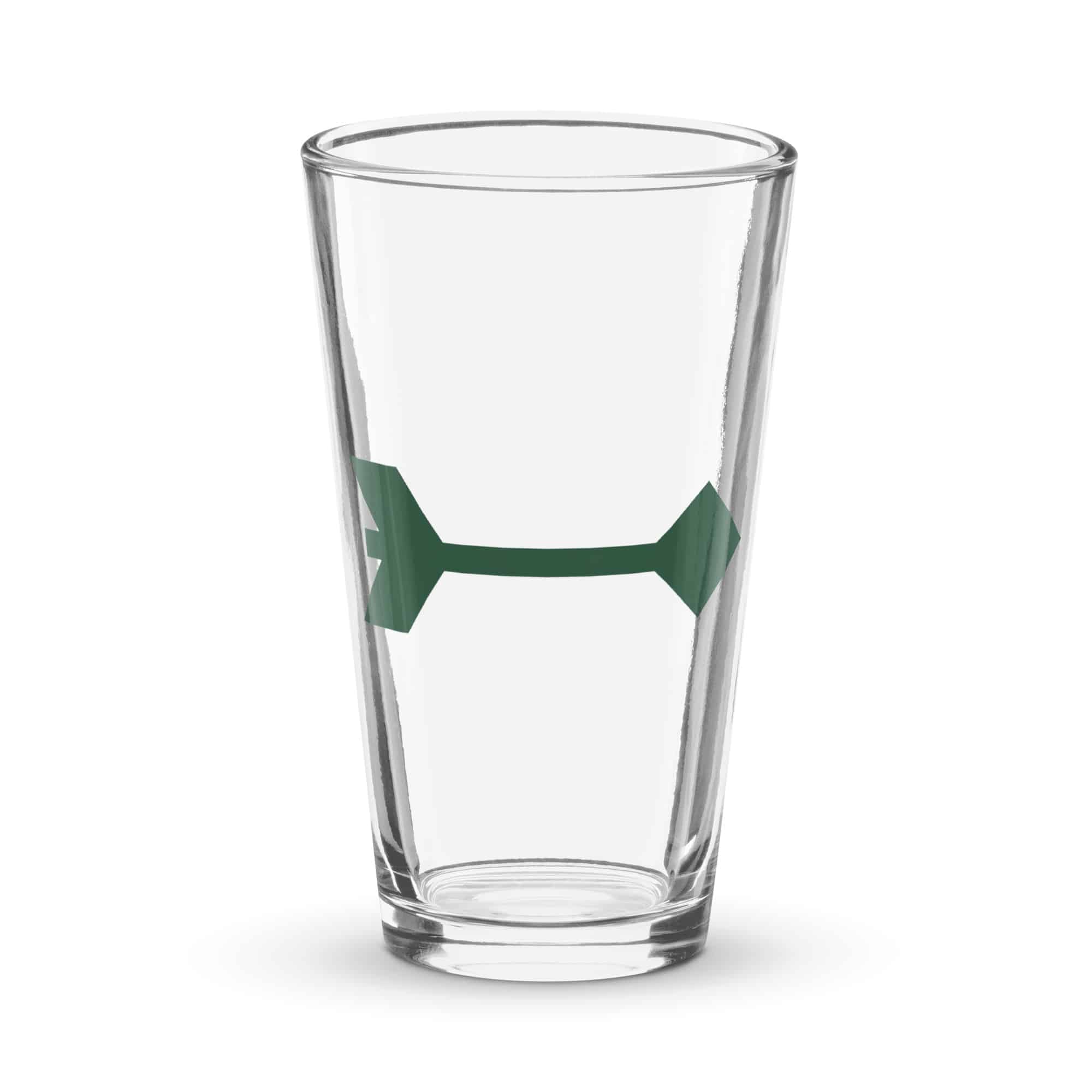 Forest Green Feather Shaft Arrow Pint Glass