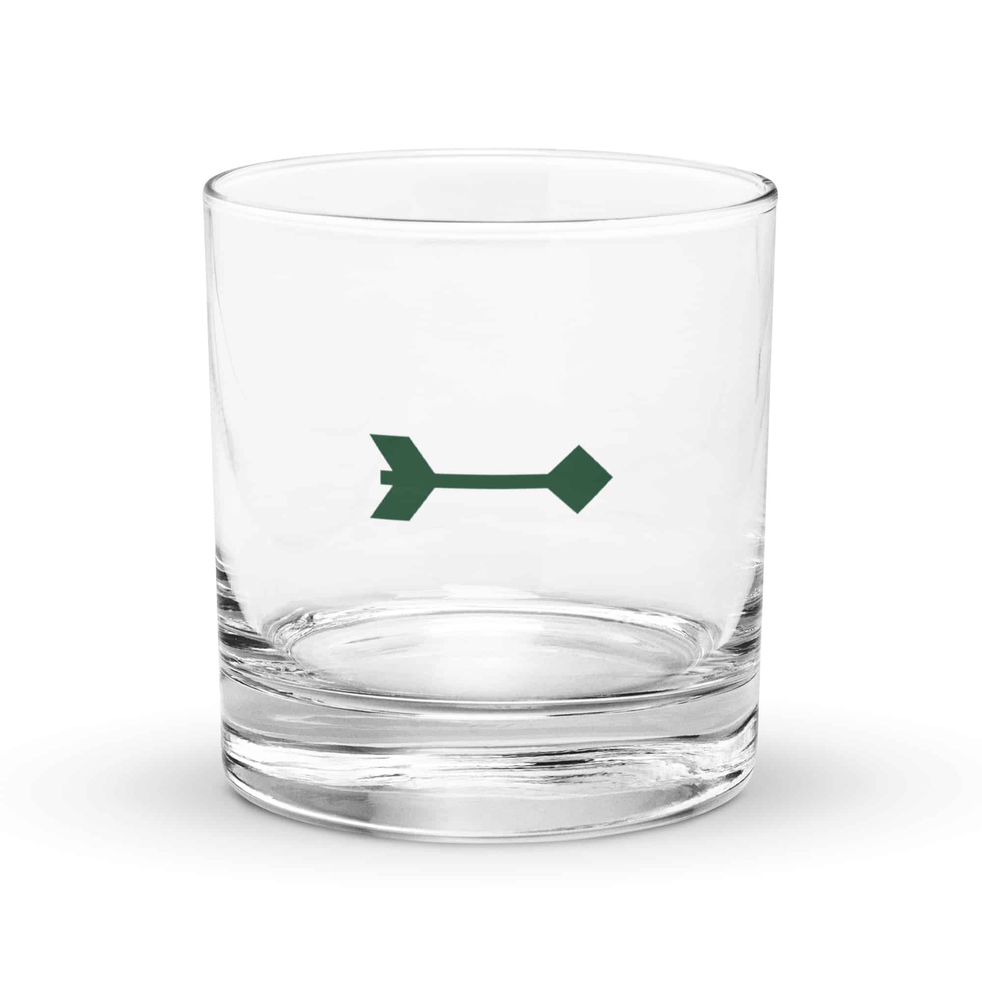 Forest Green Feather Shaft Arrow Rocks Glass