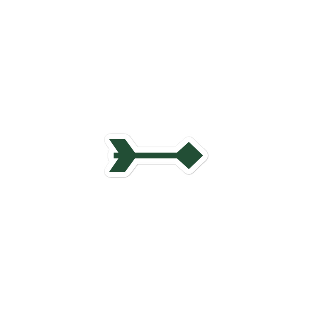 Forest Green Feather Shaft Arrow Vinyl Sticker