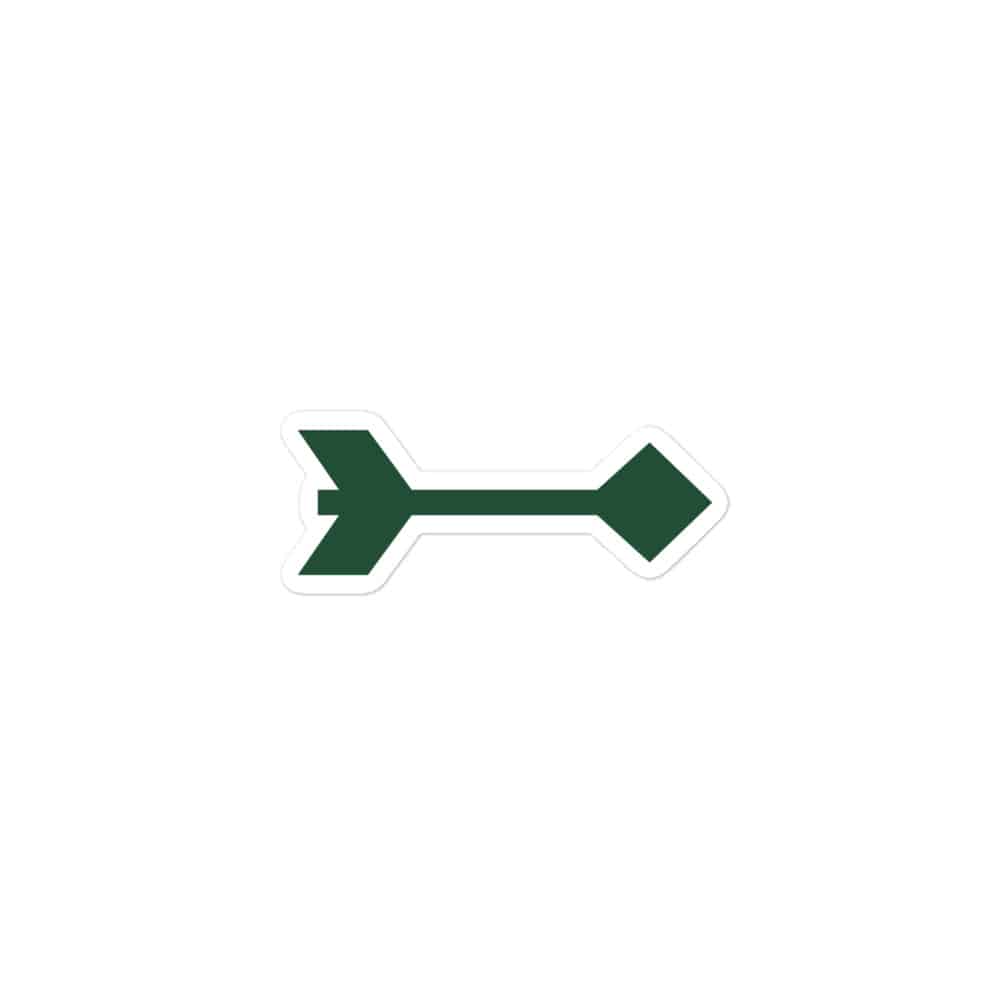 Forest Green Feather Shaft Arrow Vinyl Sticker