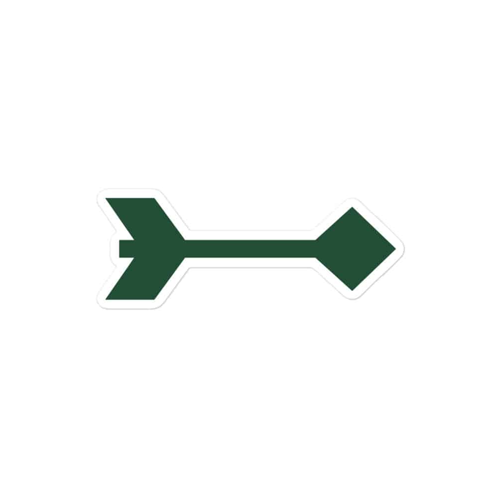Forest Green Feather Shaft Arrow Vinyl Sticker