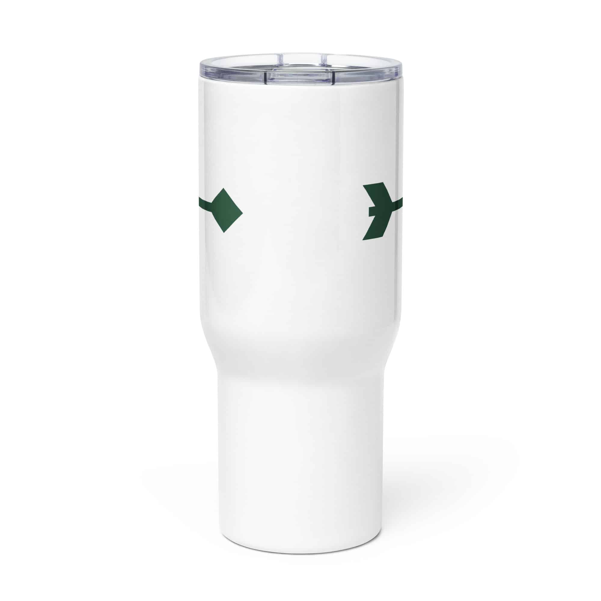Forest Green Feather Shaft Arrow Travel Mug