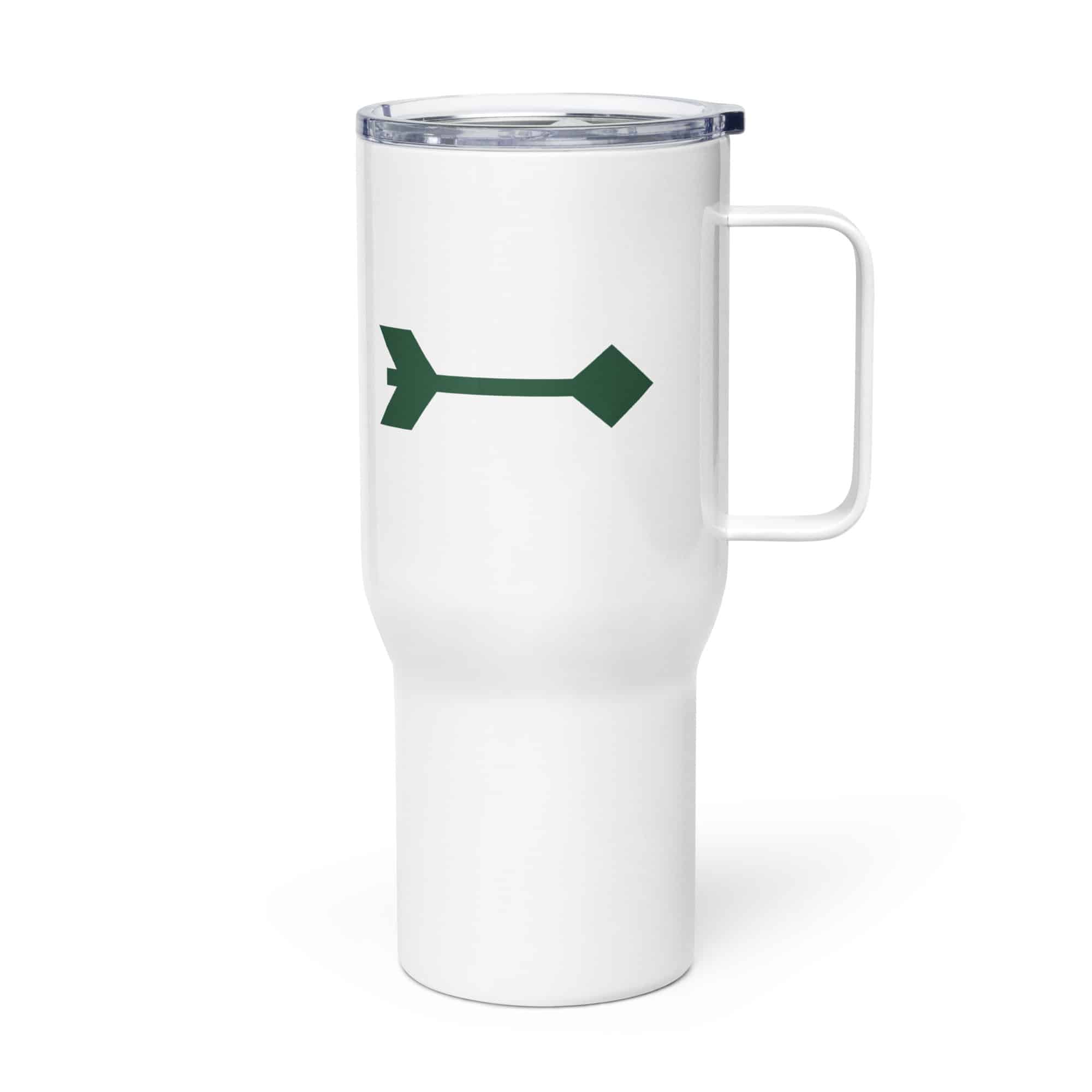 Forest Green Feather Shaft Arrow Travel Mug