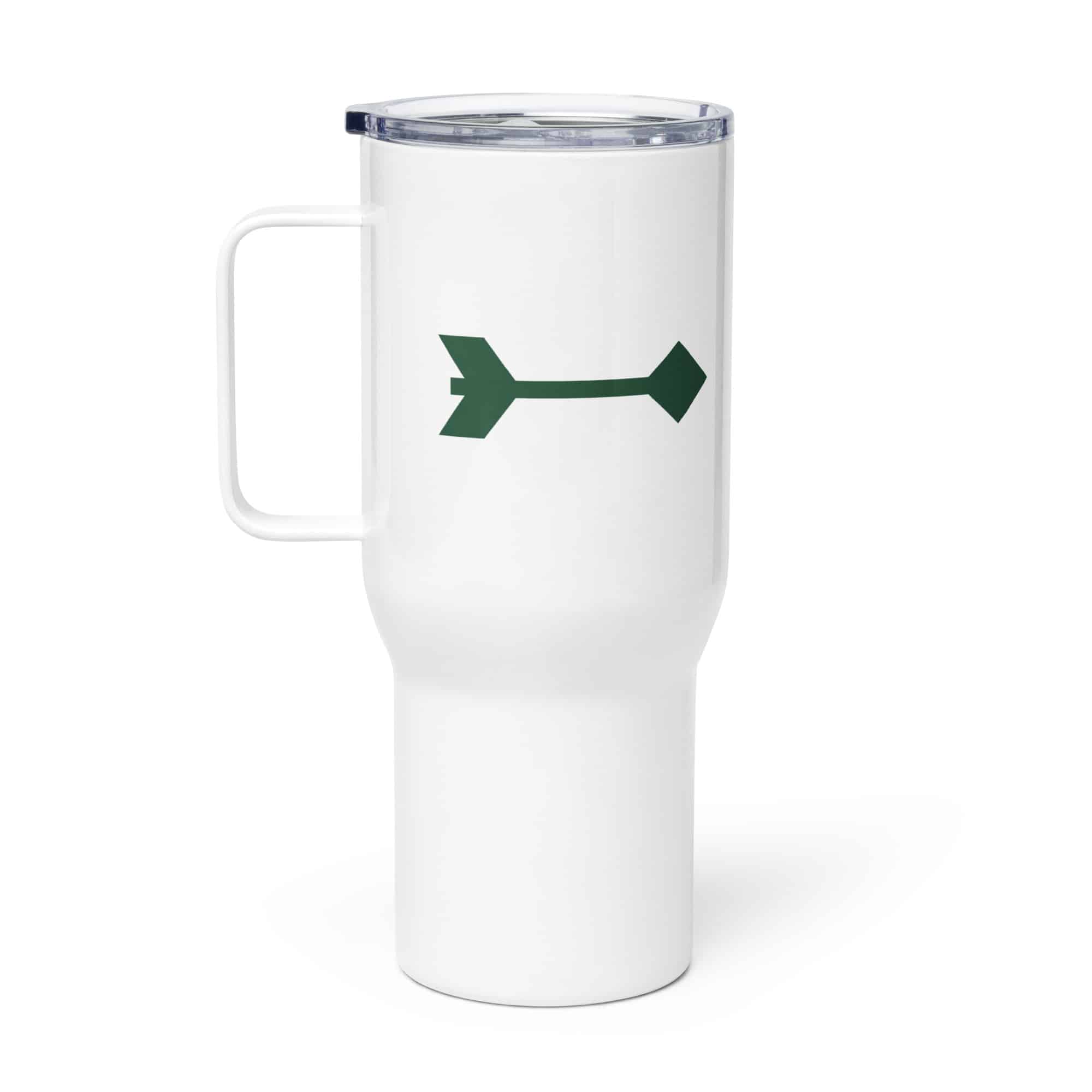 Forest Green Feather Shaft Arrow Travel Mug