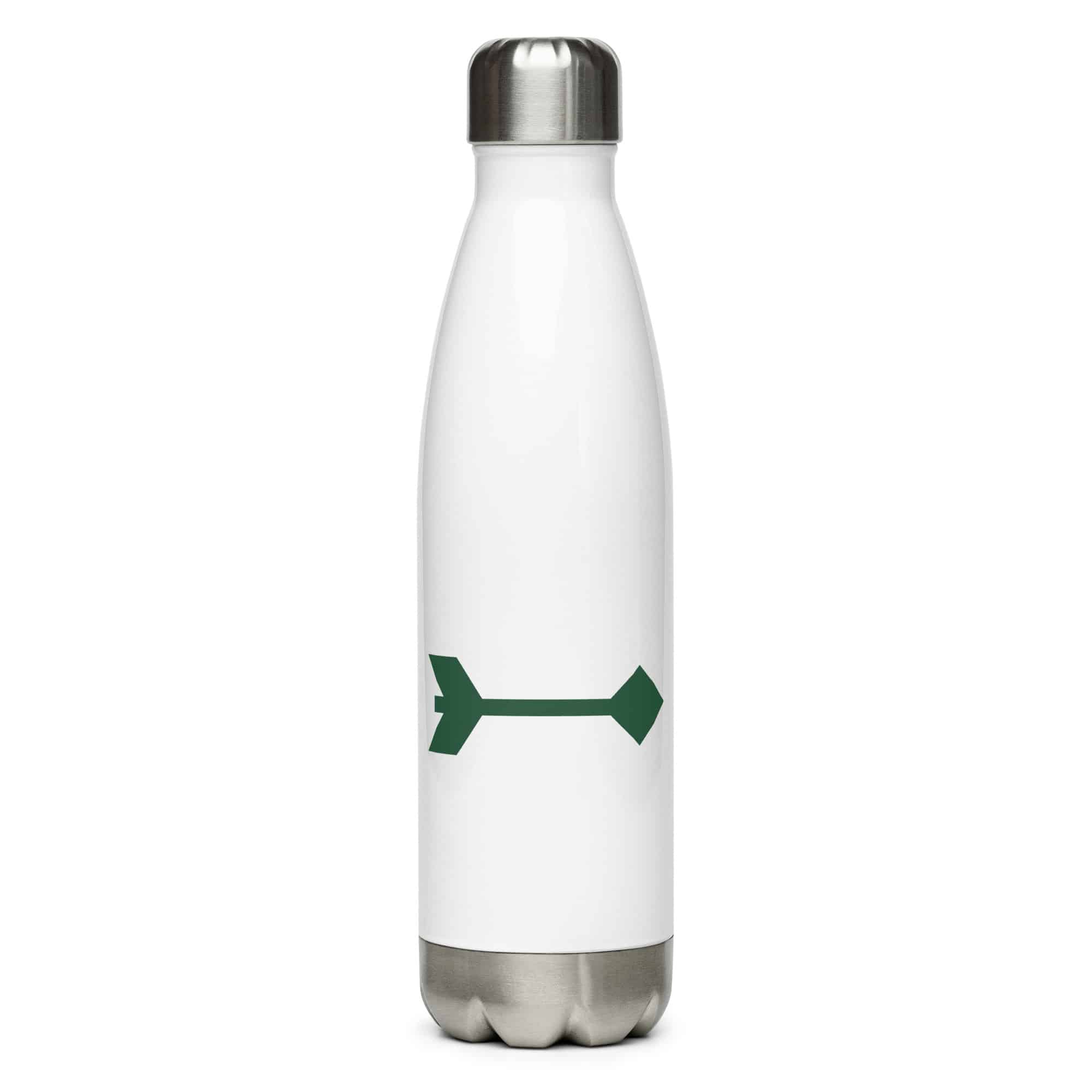 Forest Green Feather Shaft Arrow Water Bottle
