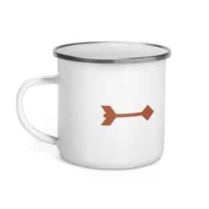 04 Feather Shaft Arrow Terracotta Enamel Camp Mug - 12 oz - Left