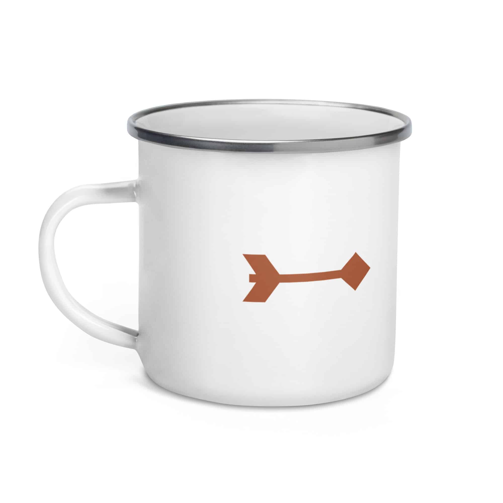 Terracotta Feather Shaft Arrow Enamel Camp Mug