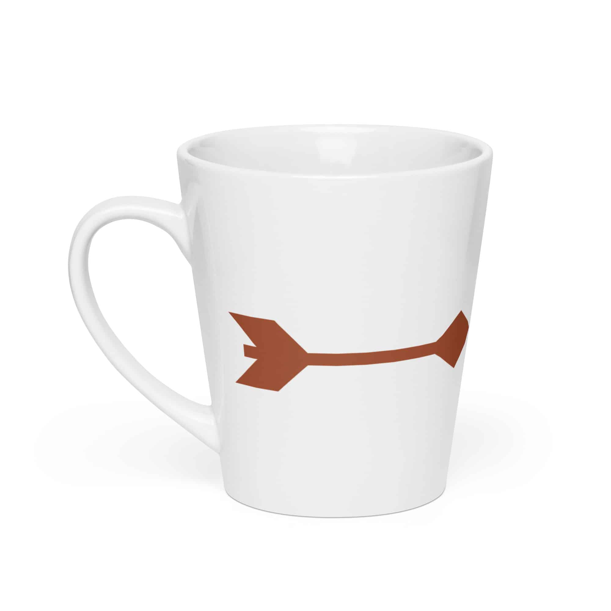 Terracotta Feather Shaft Arrow Latte Mug