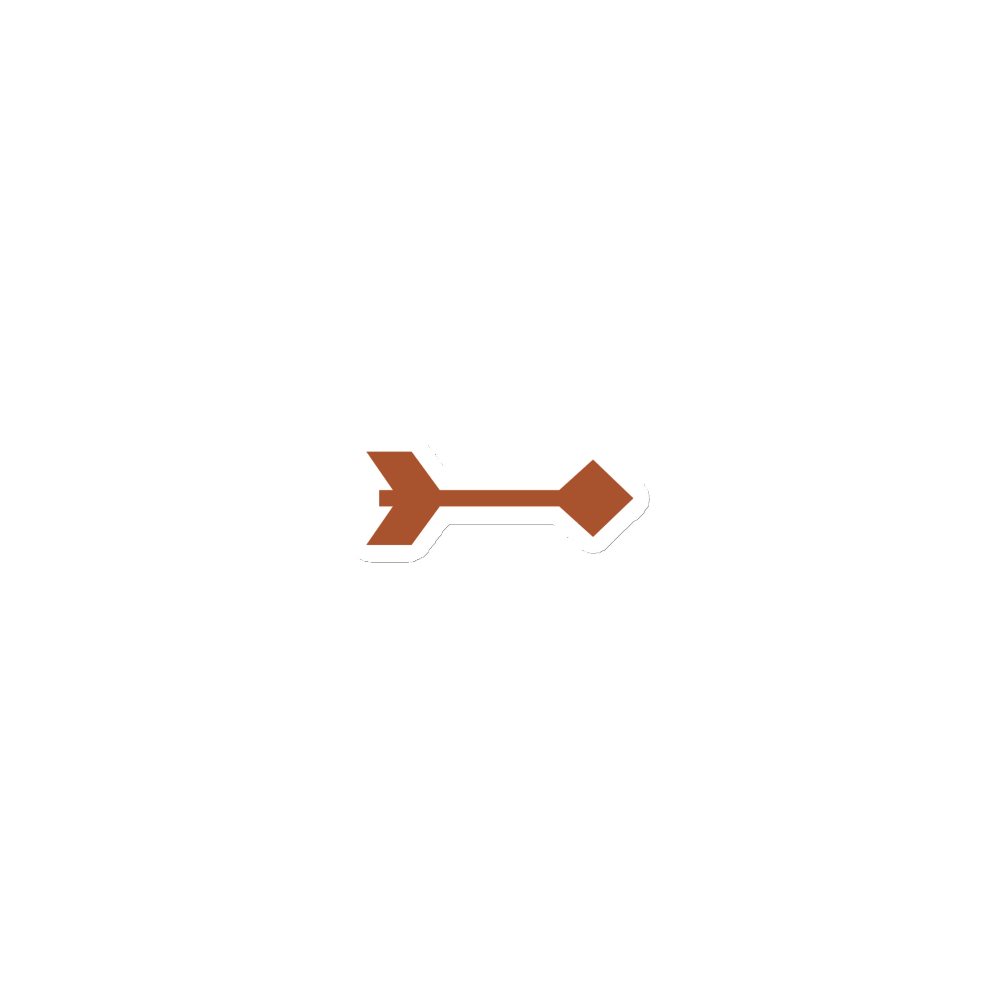 Terracotta Feather Shaft Arrow Die-Cut Magnet