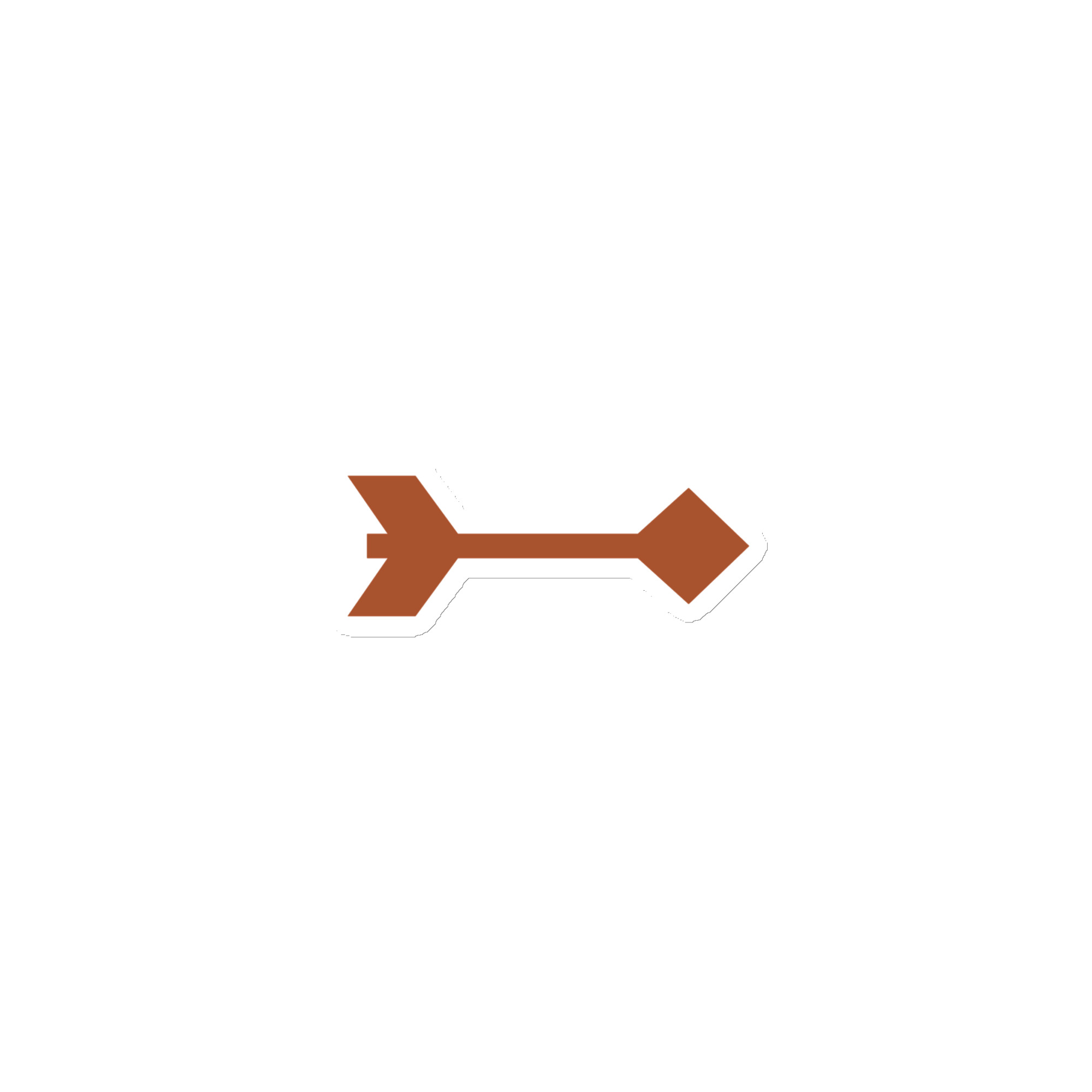 Terracotta Feather Shaft Arrow Die-Cut Magnet