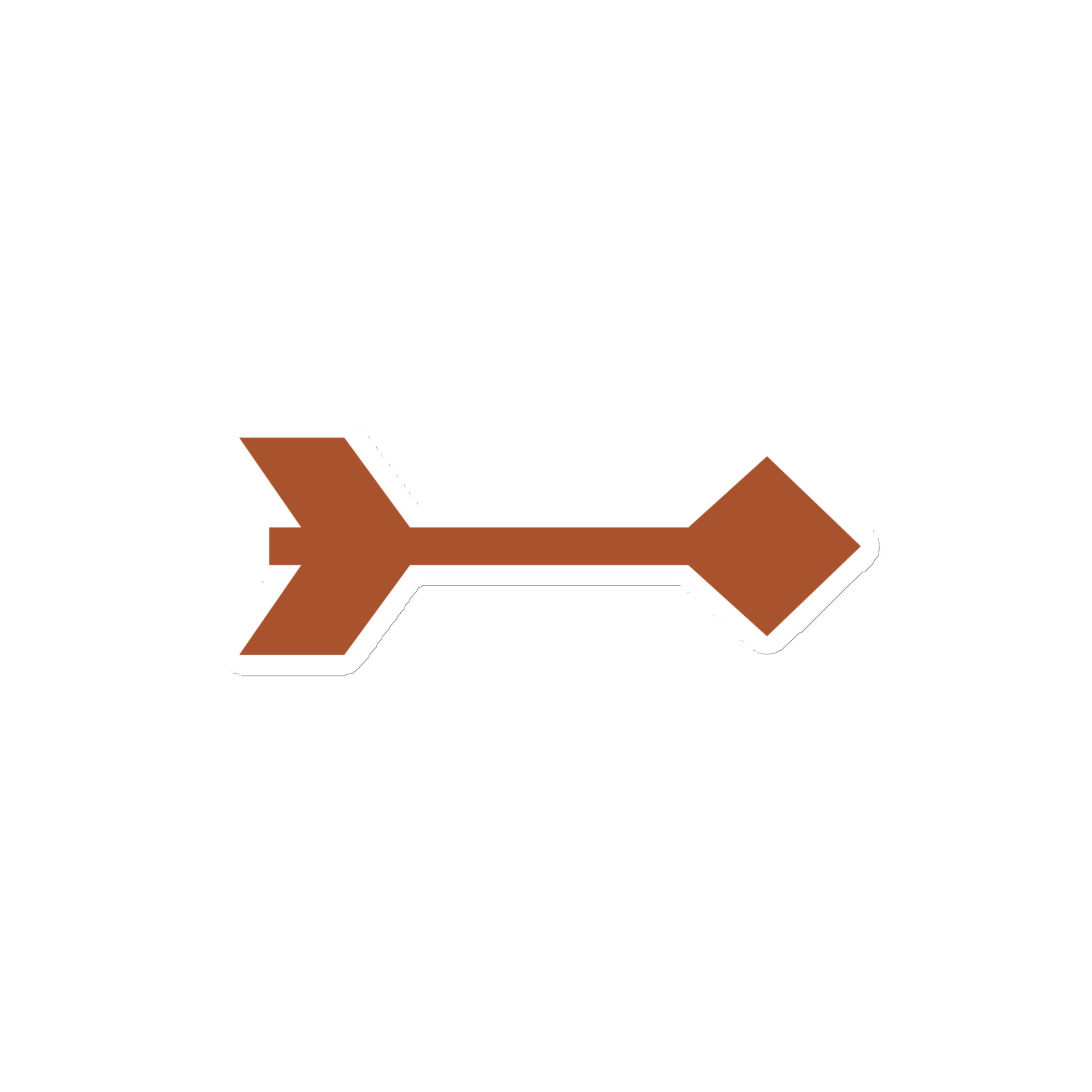 Terracotta Feather Shaft Arrow Die-Cut Magnet