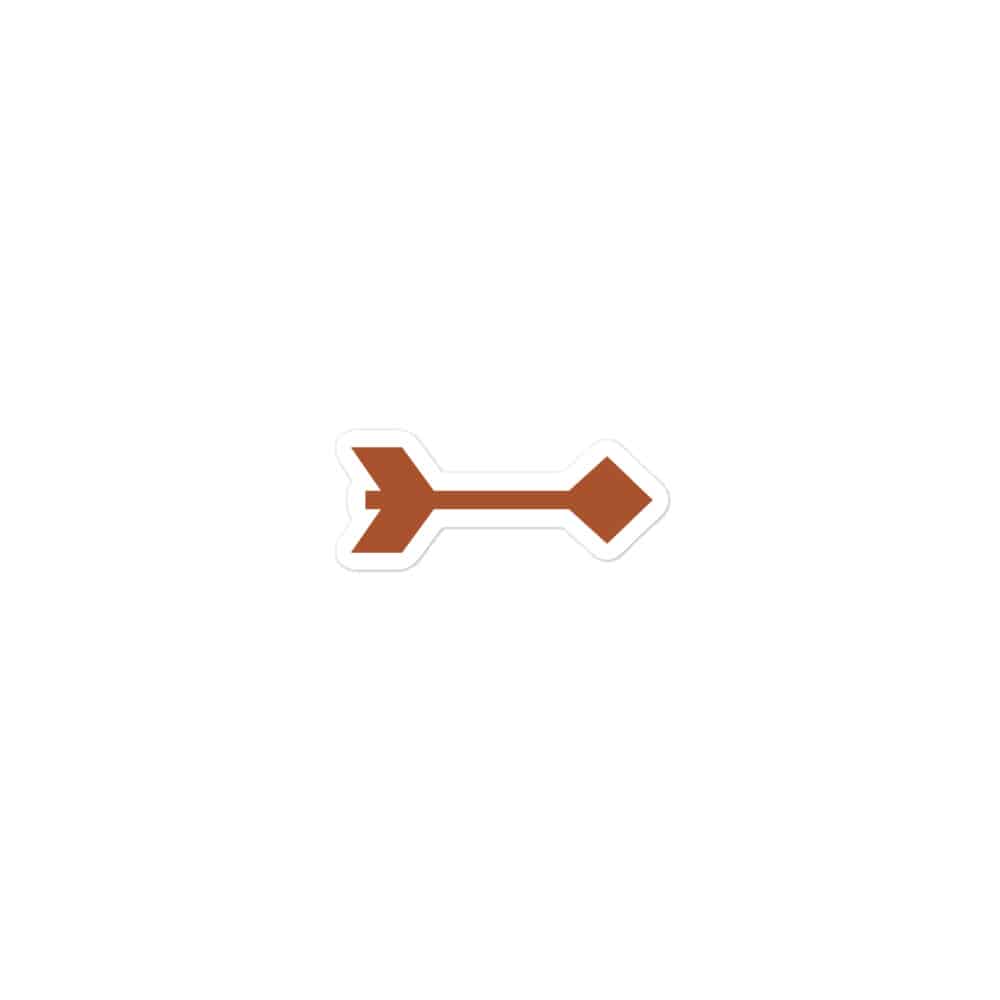 Terracotta Feather Shaft Arrow Vinyl Sticker