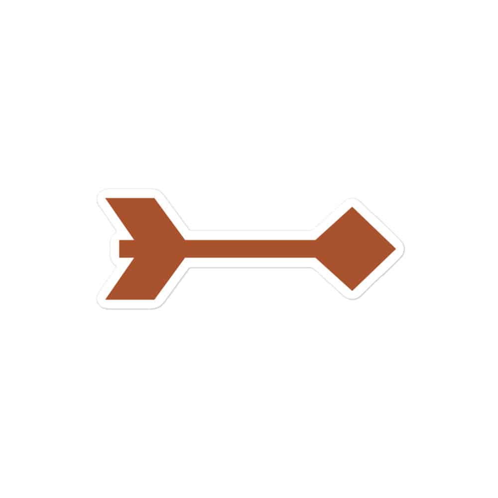 Terracotta Feather Shaft Arrow Vinyl Sticker