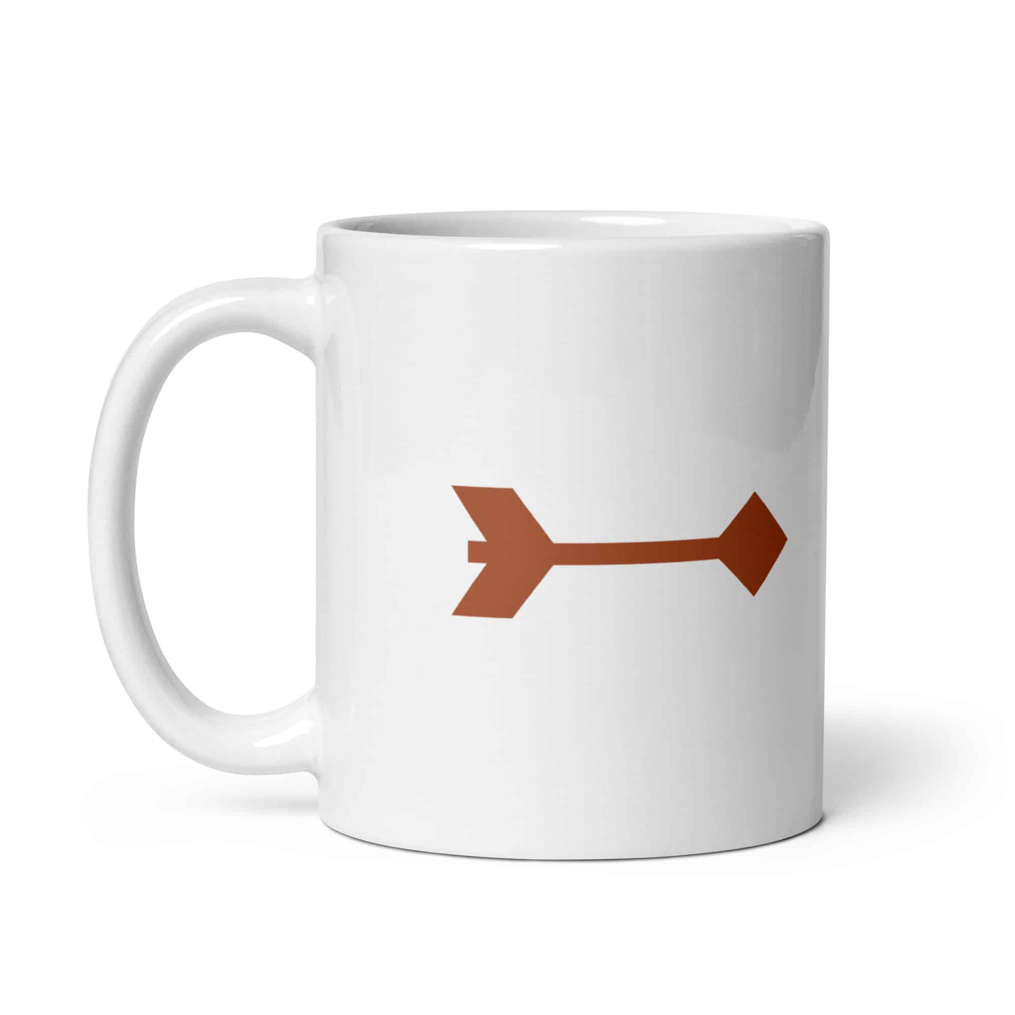 Terracotta Feather Shaft Arrow White Ceramic Coffee Mug