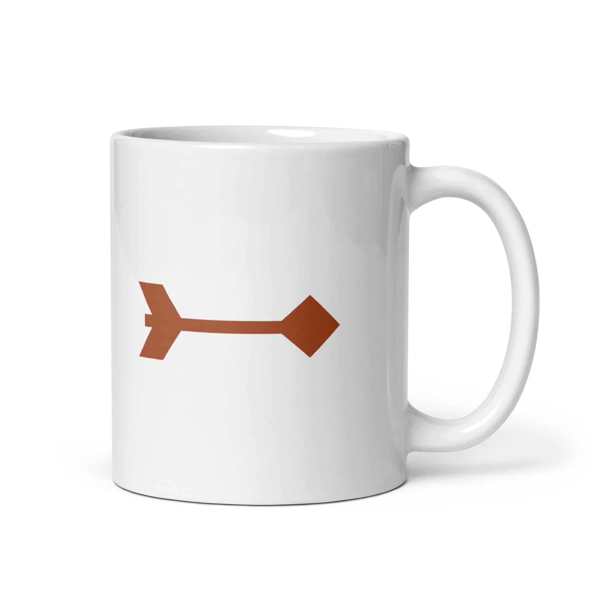 Terracotta Feather Shaft Arrow White Ceramic Coffee Mug