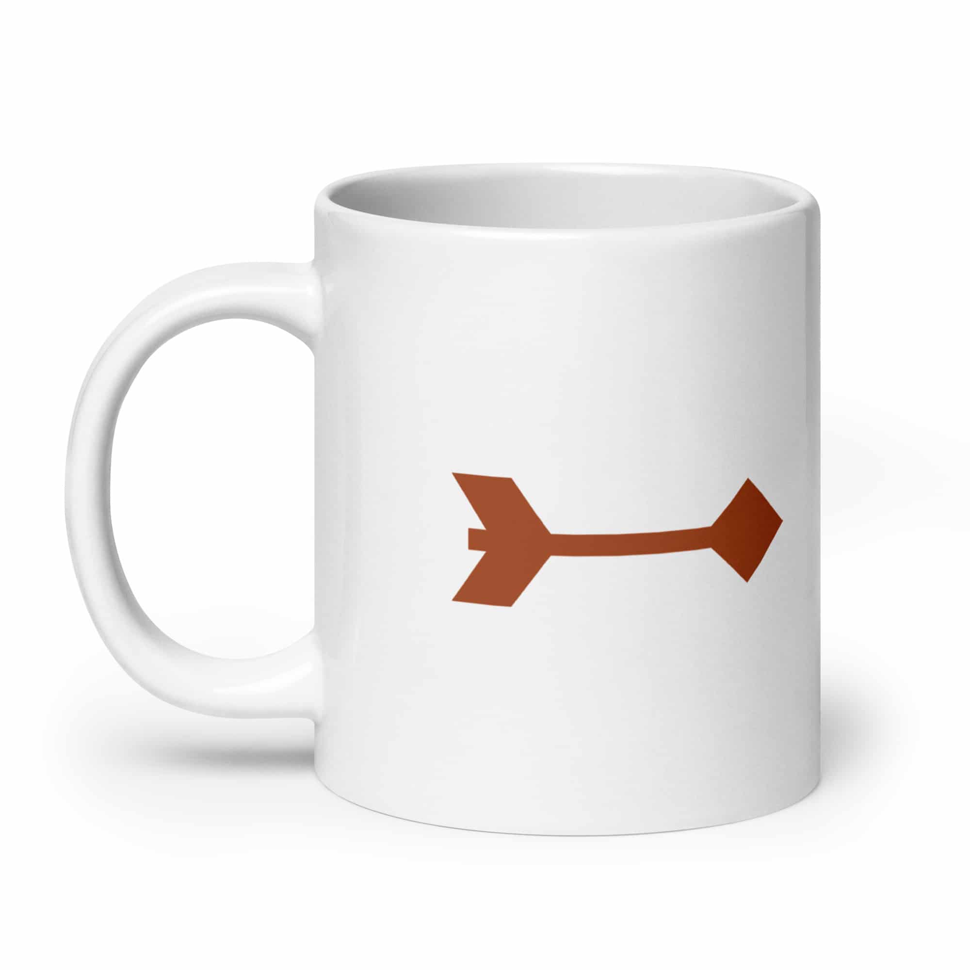 Terracotta Feather Shaft Arrow White Ceramic Coffee Mug