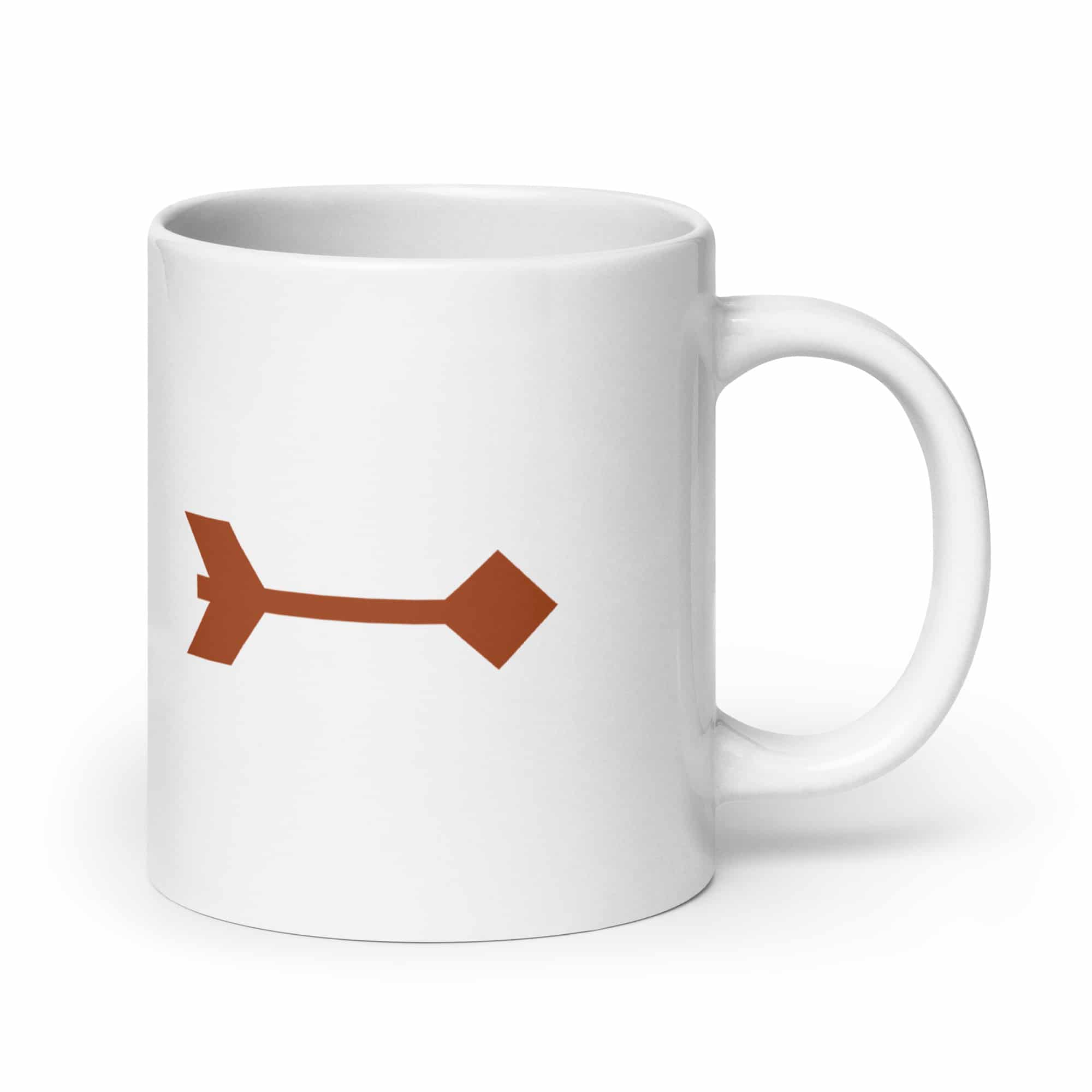 Terracotta Feather Shaft Arrow White Ceramic Coffee Mug