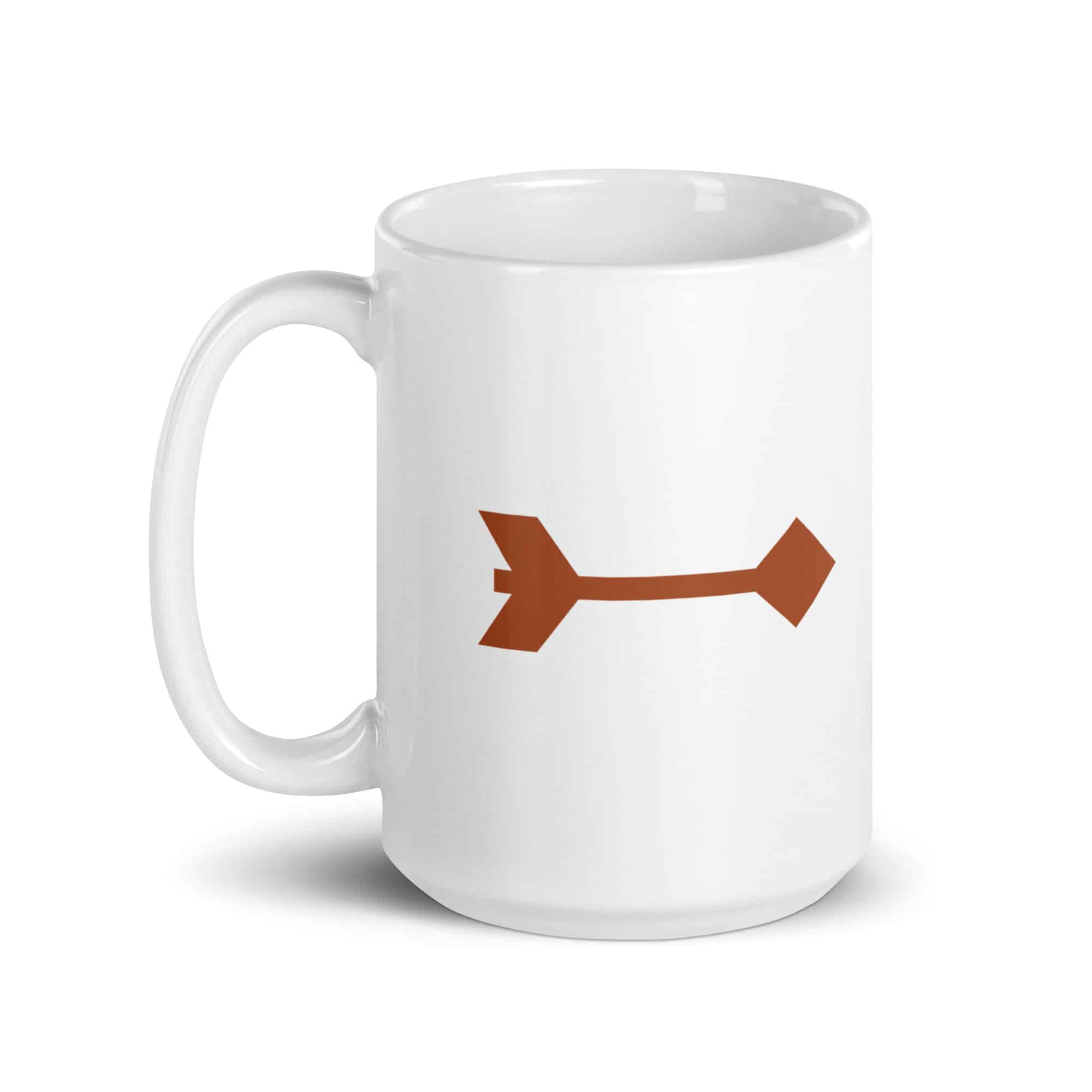 Terracotta Feather Shaft Arrow White Ceramic Coffee Mug