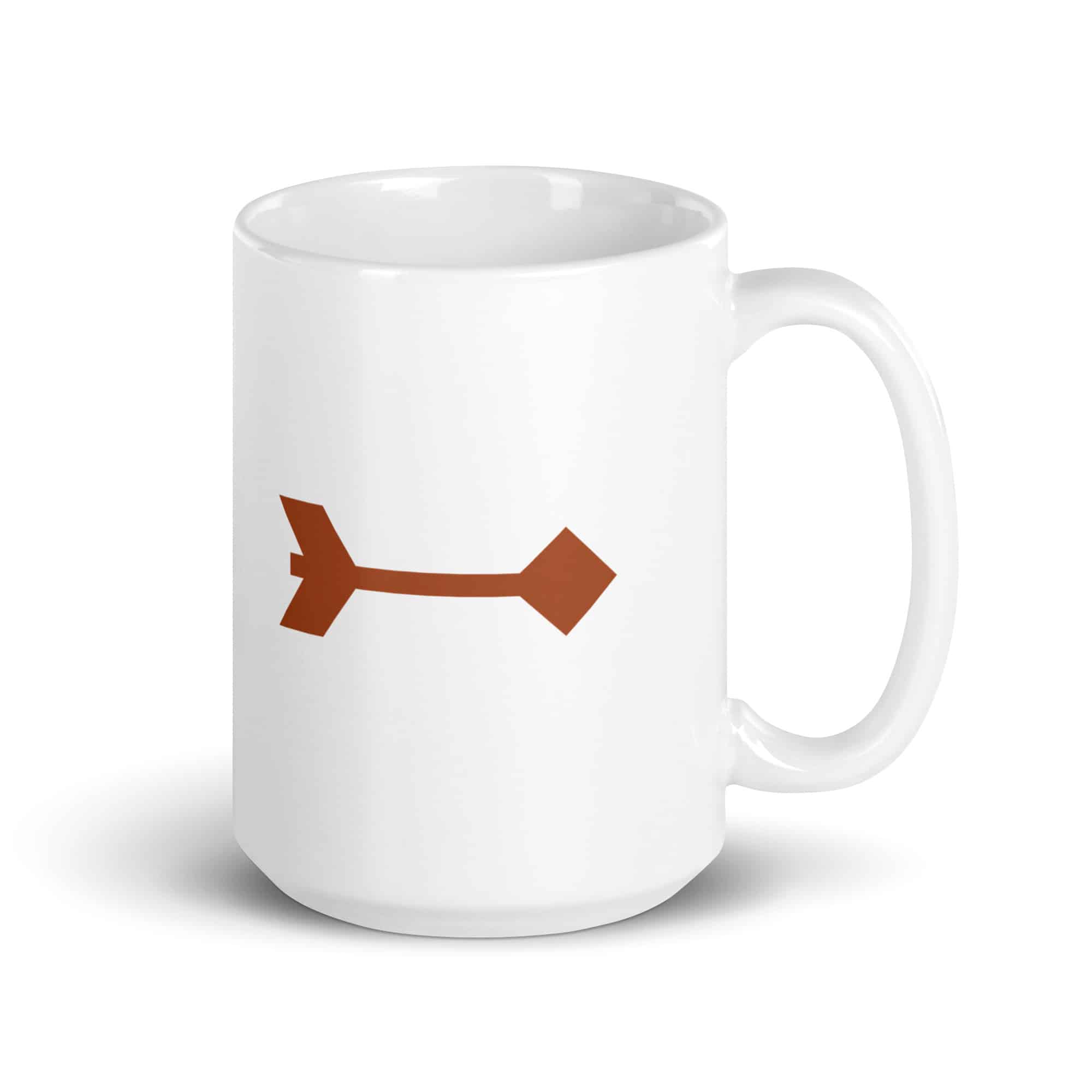 Terracotta Feather Shaft Arrow White Ceramic Coffee Mug